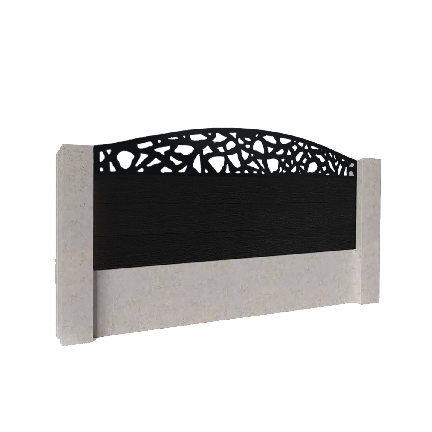 Composite Fence Kit - with Curved Pebble Trellis