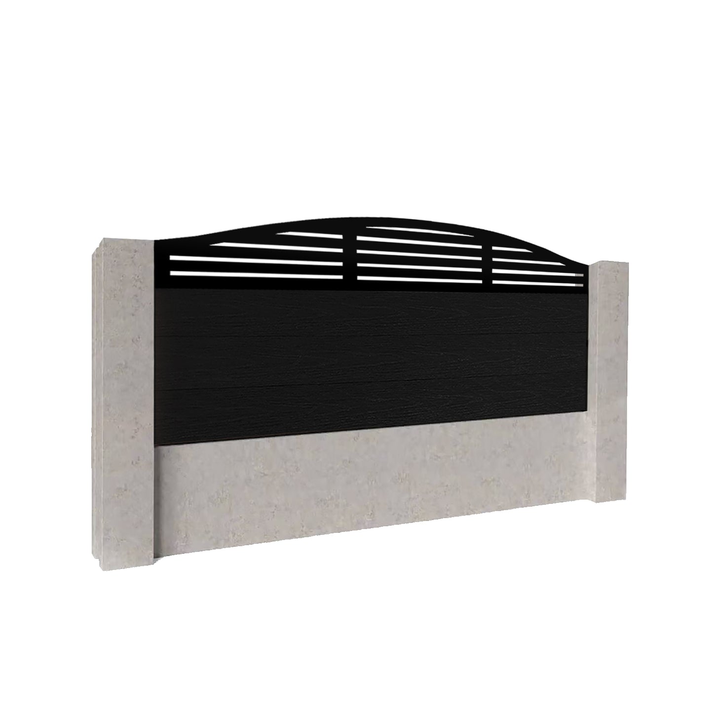 Composite Fence Kit - with Curved Slat Trellis