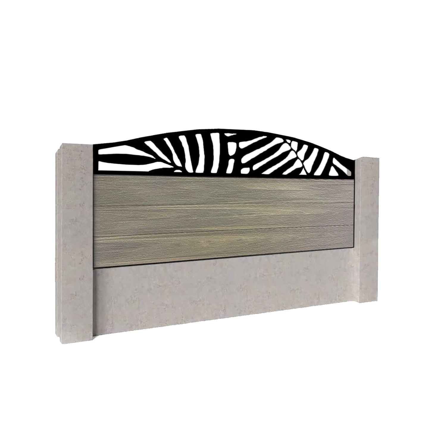 Composite Fence Kit - with Curved Leafy Trellis