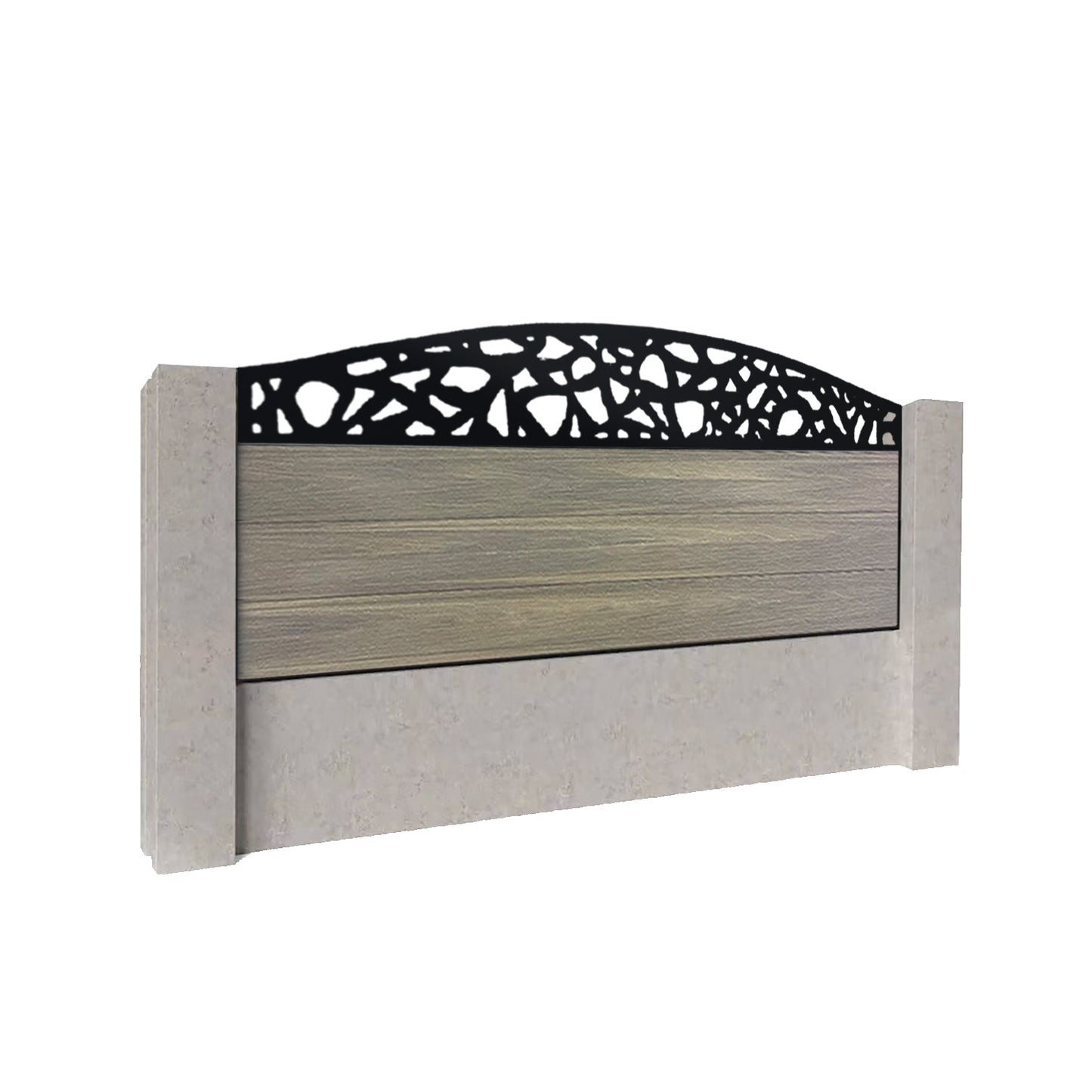 Composite Fence Kit - with Curved Pebble Trellis