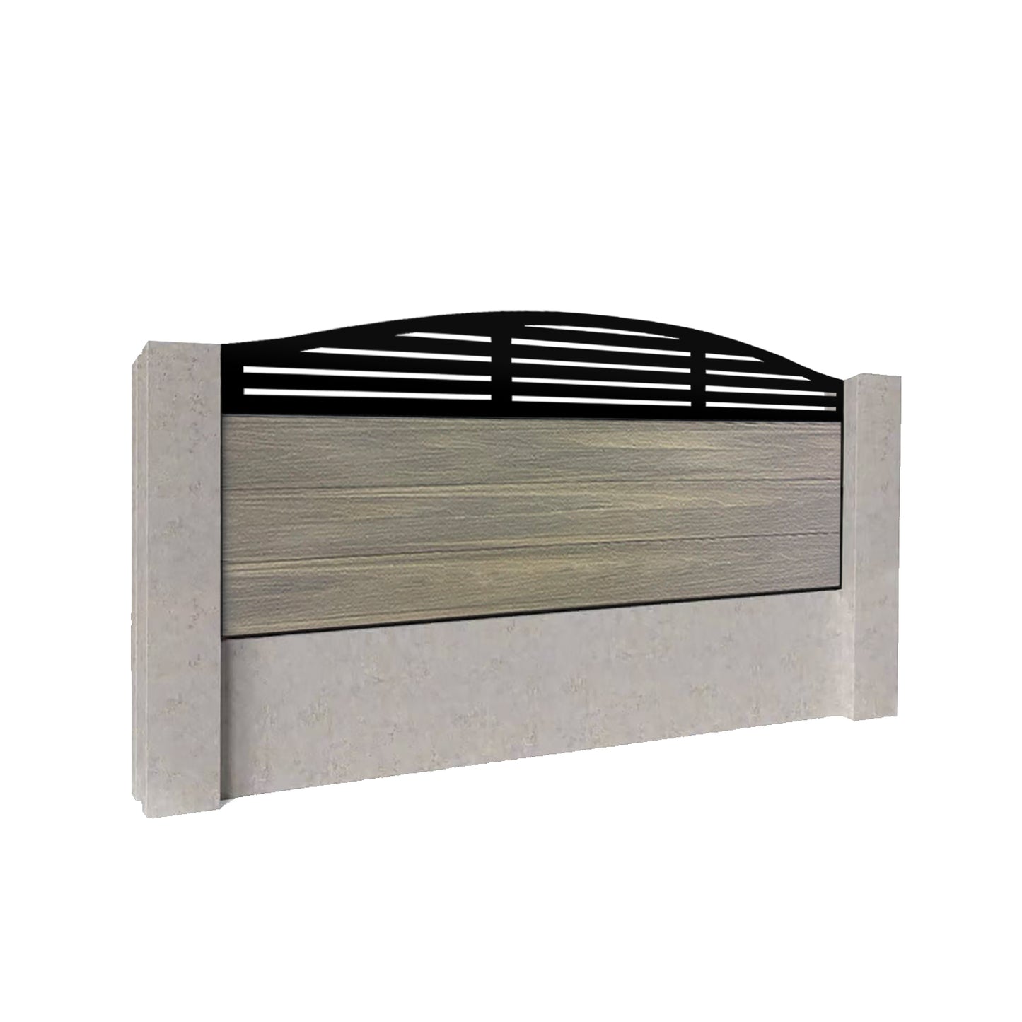 Composite Fence Kit - with Curved Slat Trellis