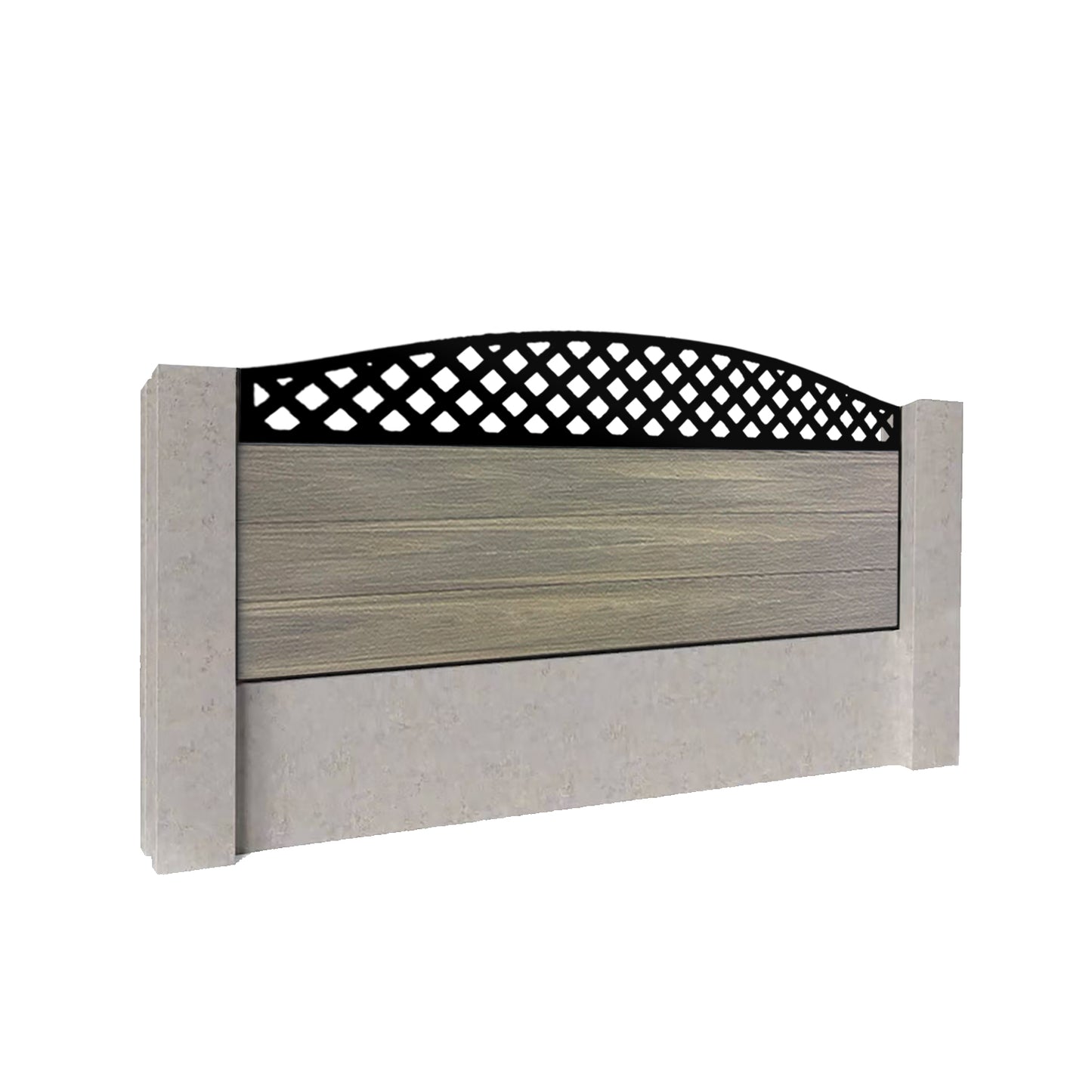 Composite Fence Kit - with Curved Wave Trellis