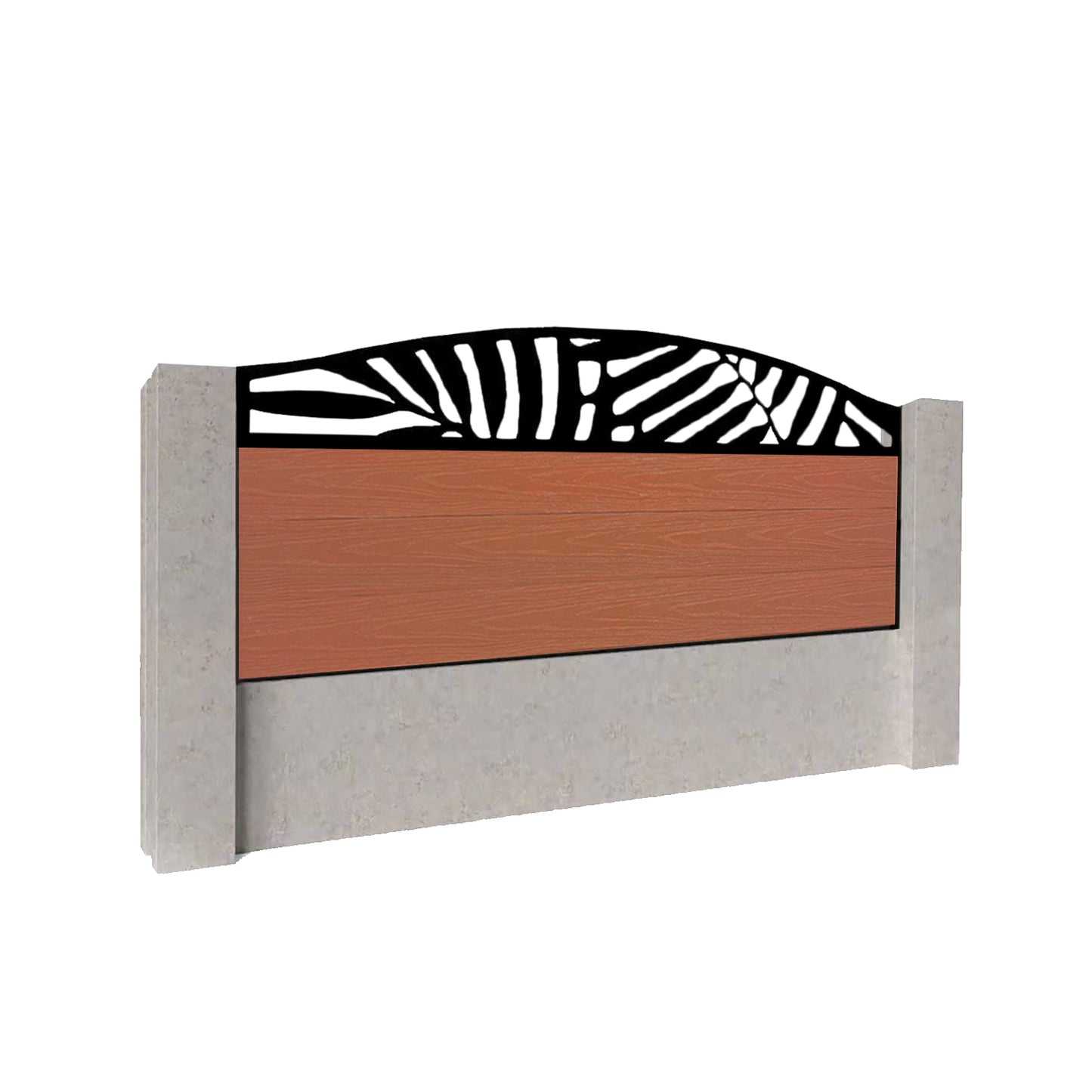 Composite Fence Kit - with Curved Leafy Trellis