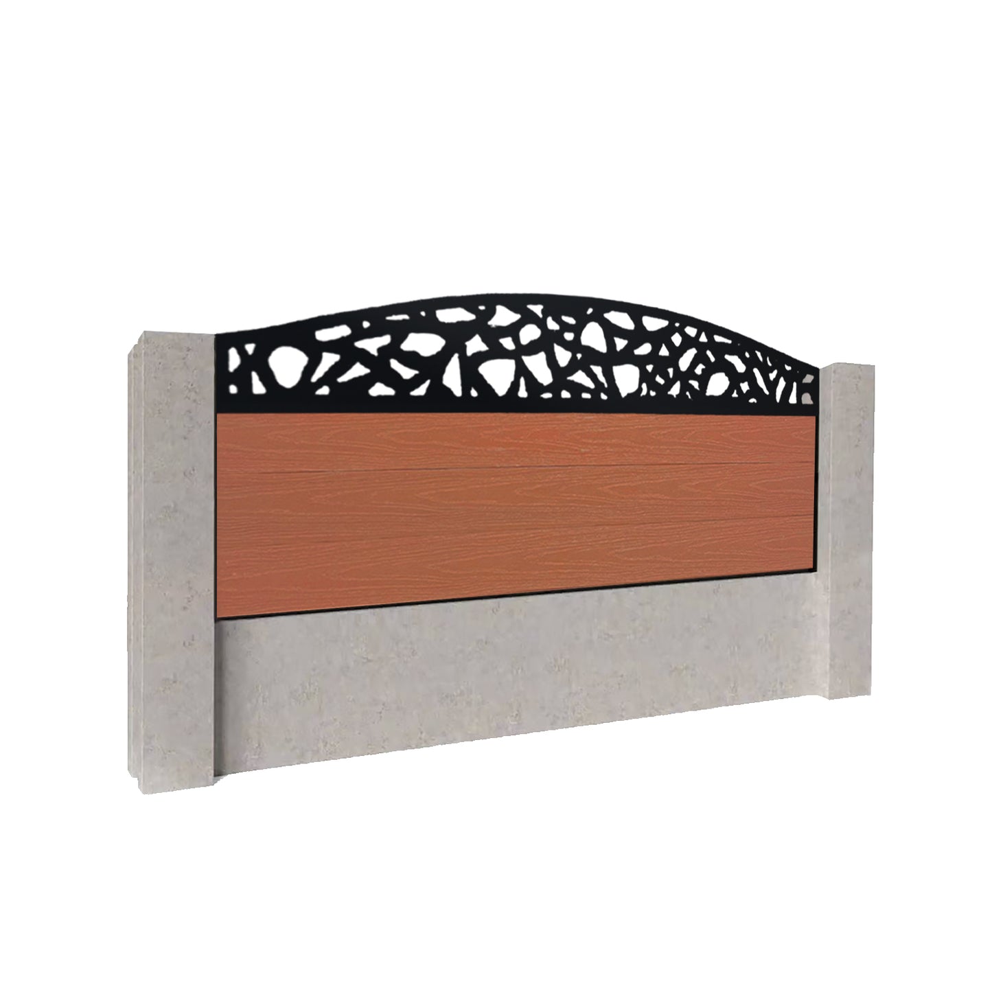 Composite Fence Kit - with Curved Pebble Trellis