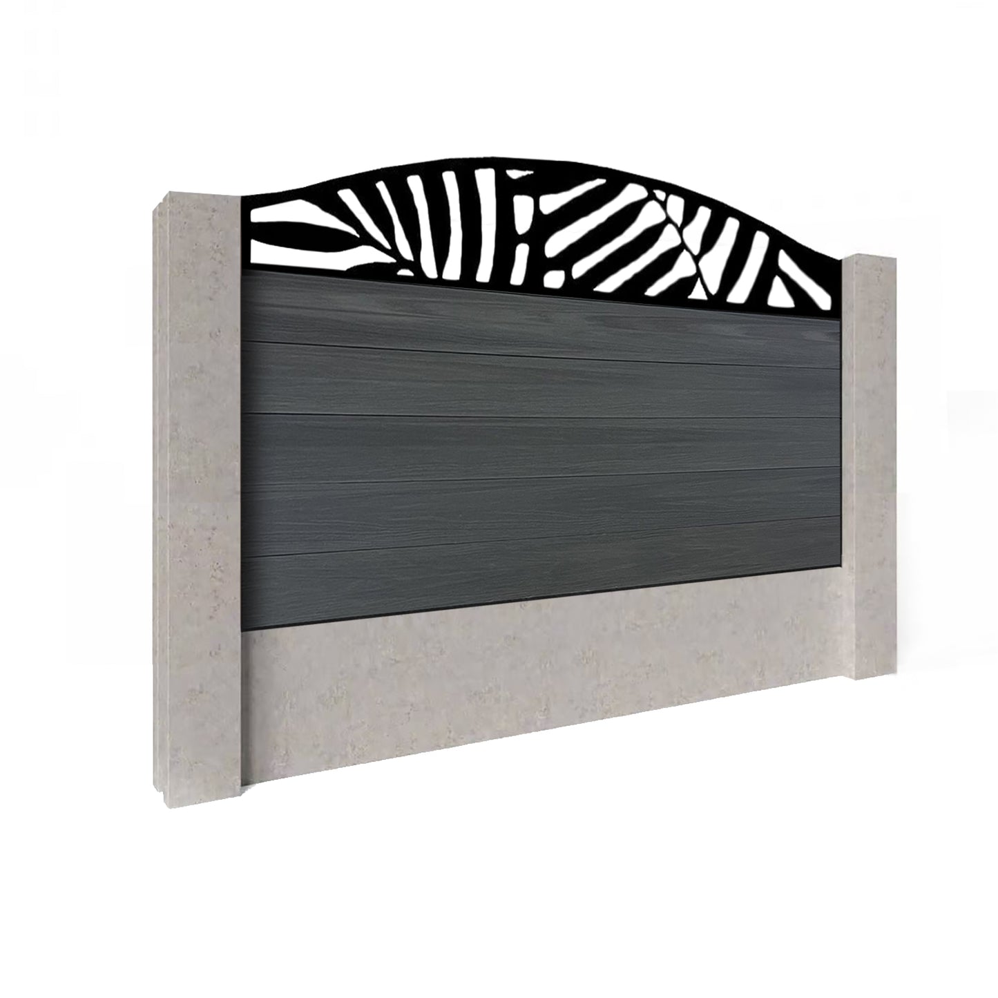 Composite Fence Kit - with Curved Leafy Trellis