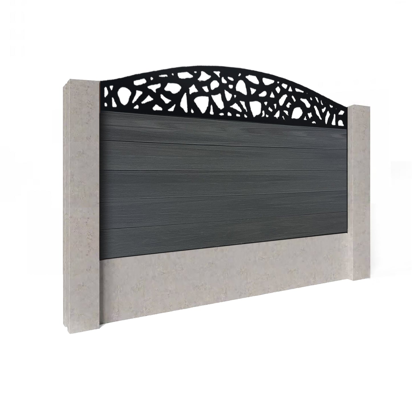 Composite Fence Kit - with Curved Pebble Trellis