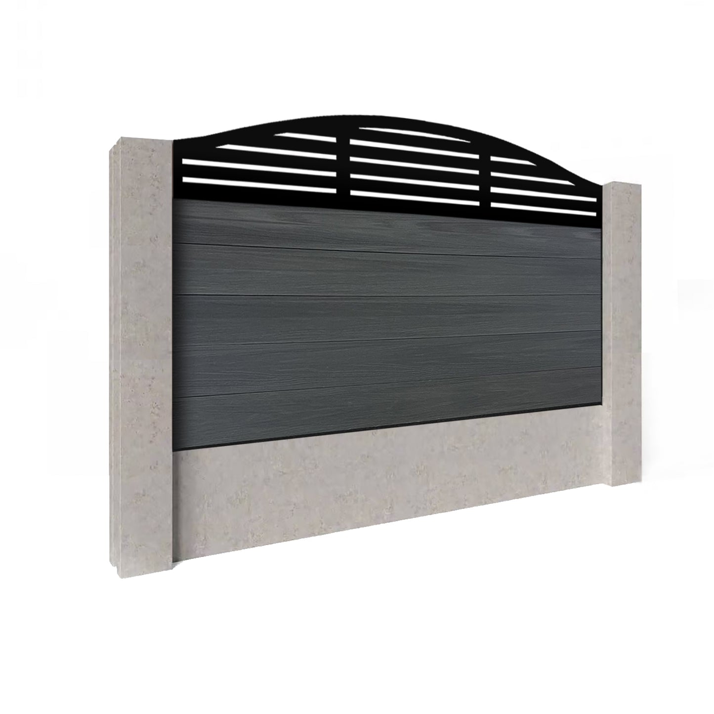 Composite Fence Kit - with Curved Slat Trellis