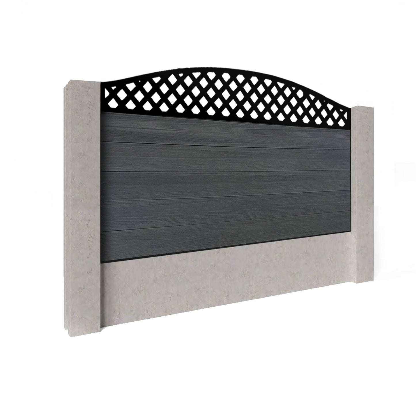 Composite Fence Kit - with Curved Wave Trellis