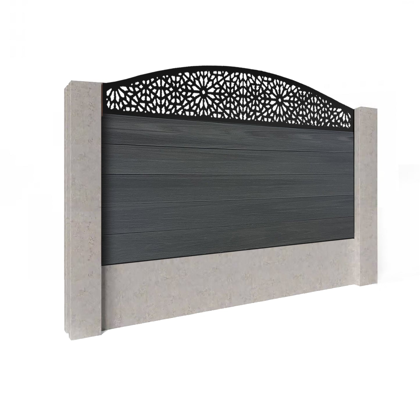 Composite Fence Kit - with Curved Morocco Trellis