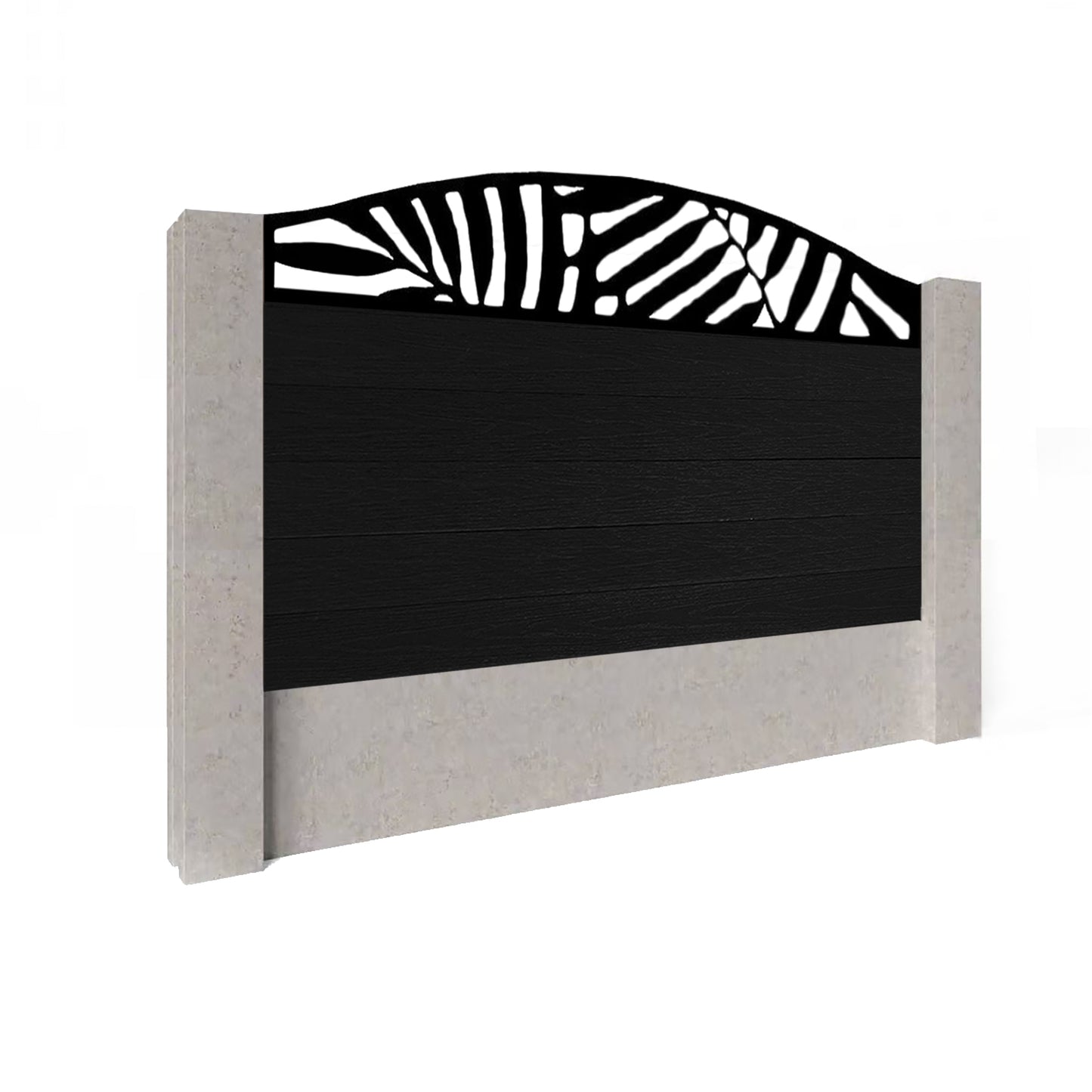 Composite Fence Kit - with Curved Leafy Trellis