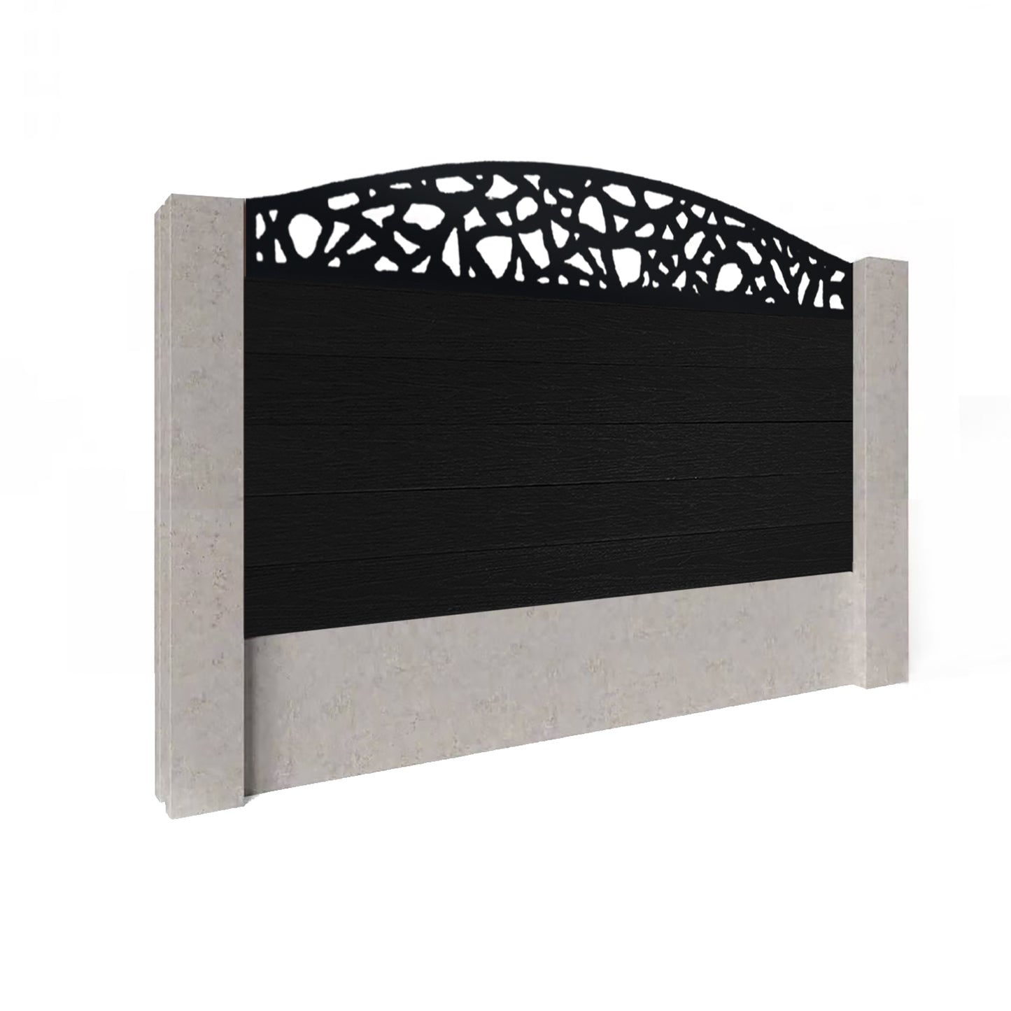 Composite Fence Kit - with Curved Pebble Trellis