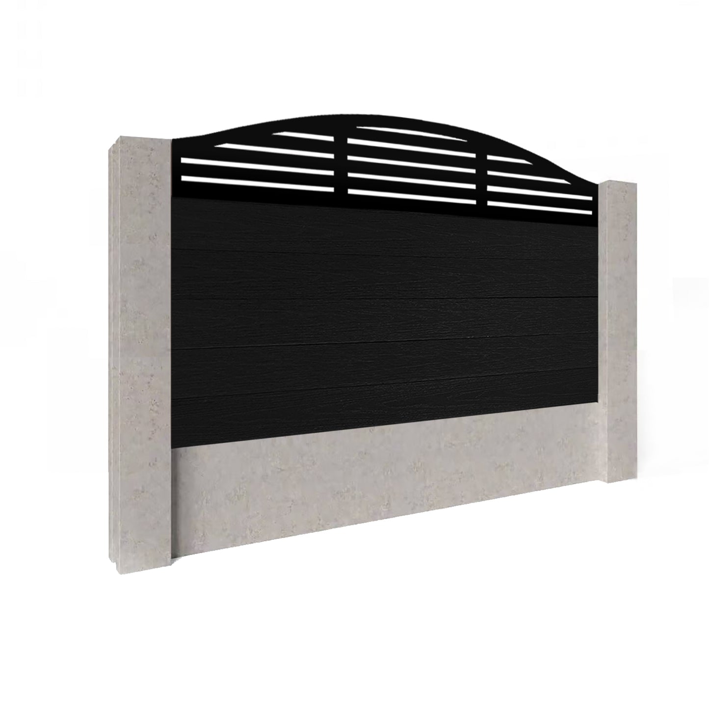 Composite Fence Kit - with Curved Slat Trellis