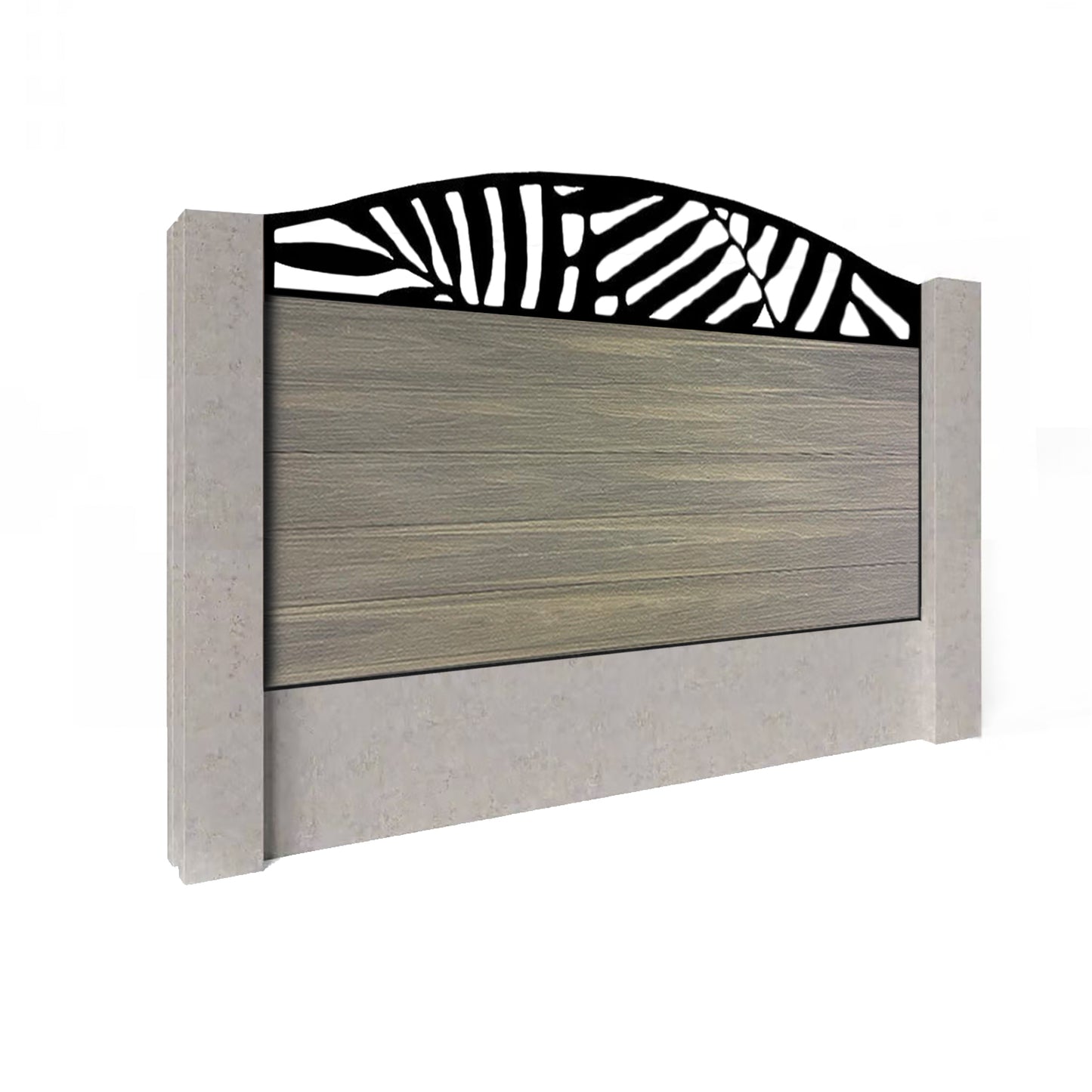 Composite Fence Kit - with Curved Leafy Trellis