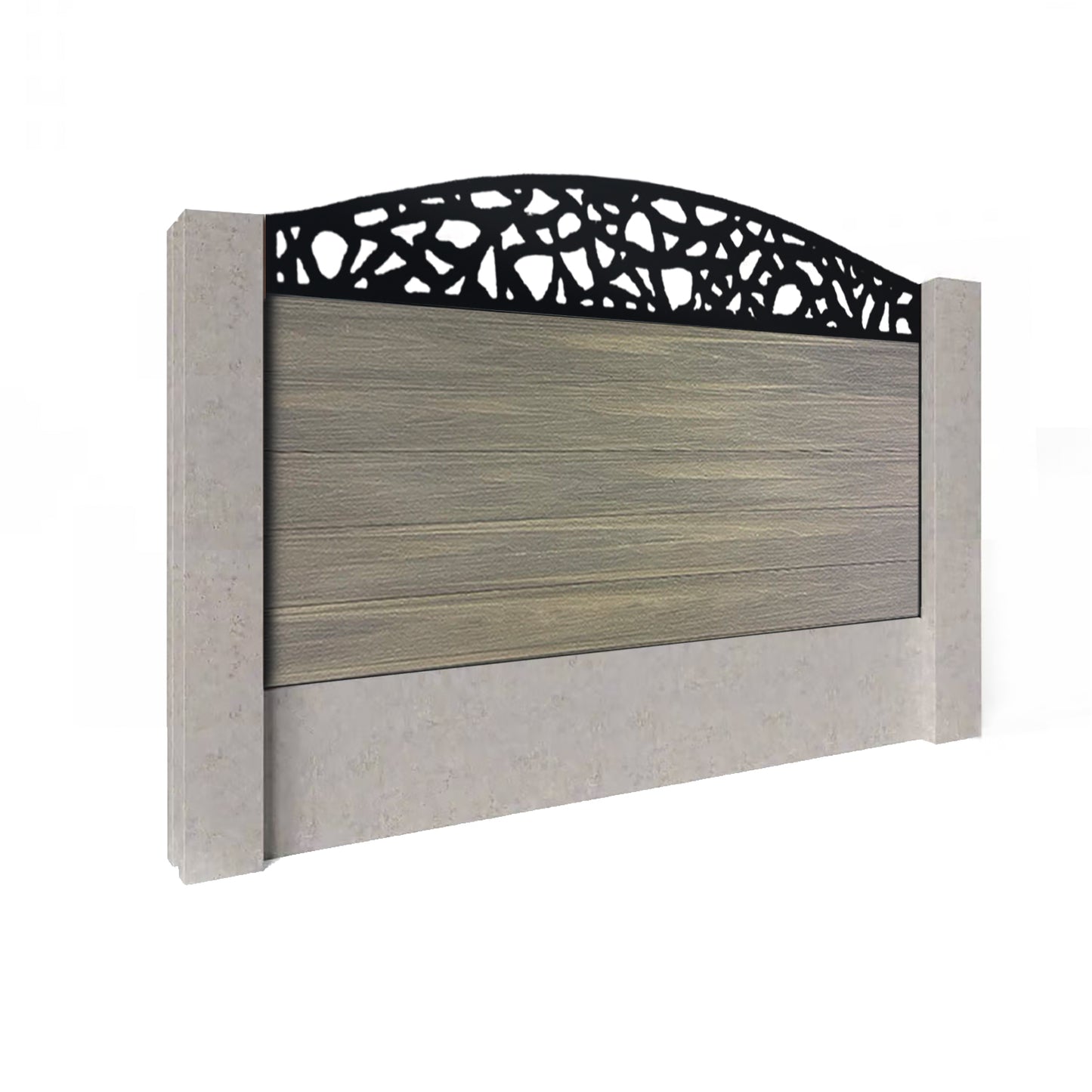 Composite Fence Kit - with Curved Pebble Trellis