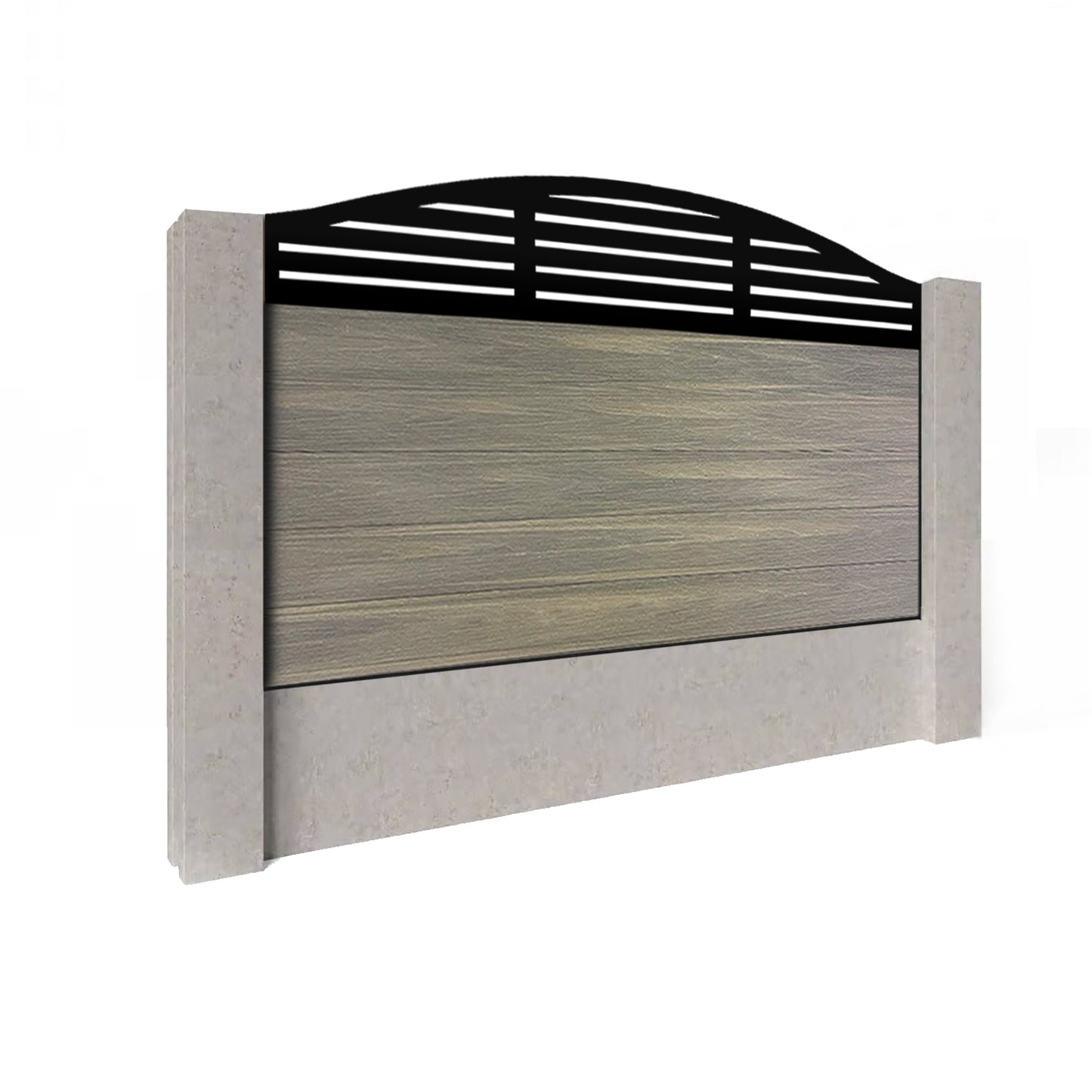 Composite Fence Kit - with Curved Slat Trellis