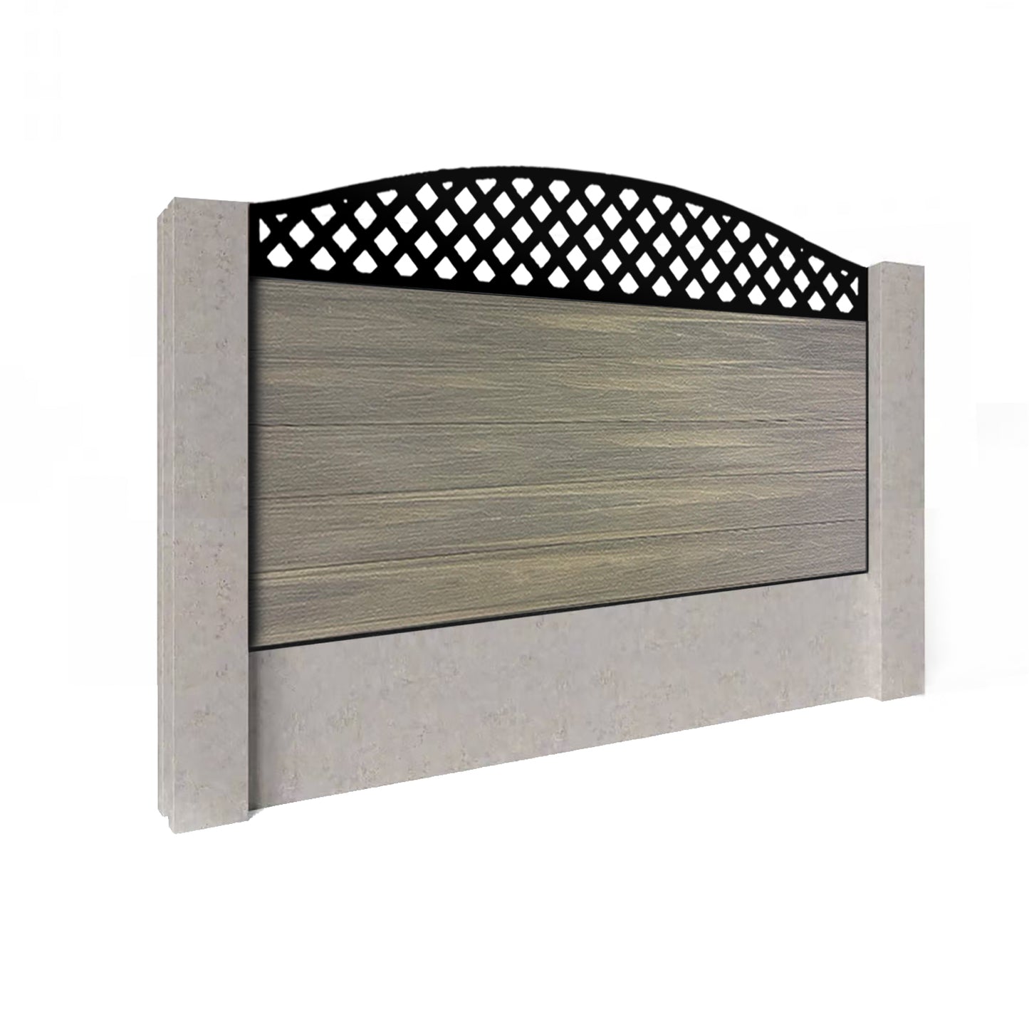 Composite Fence Kit - with Curved Wave Trellis