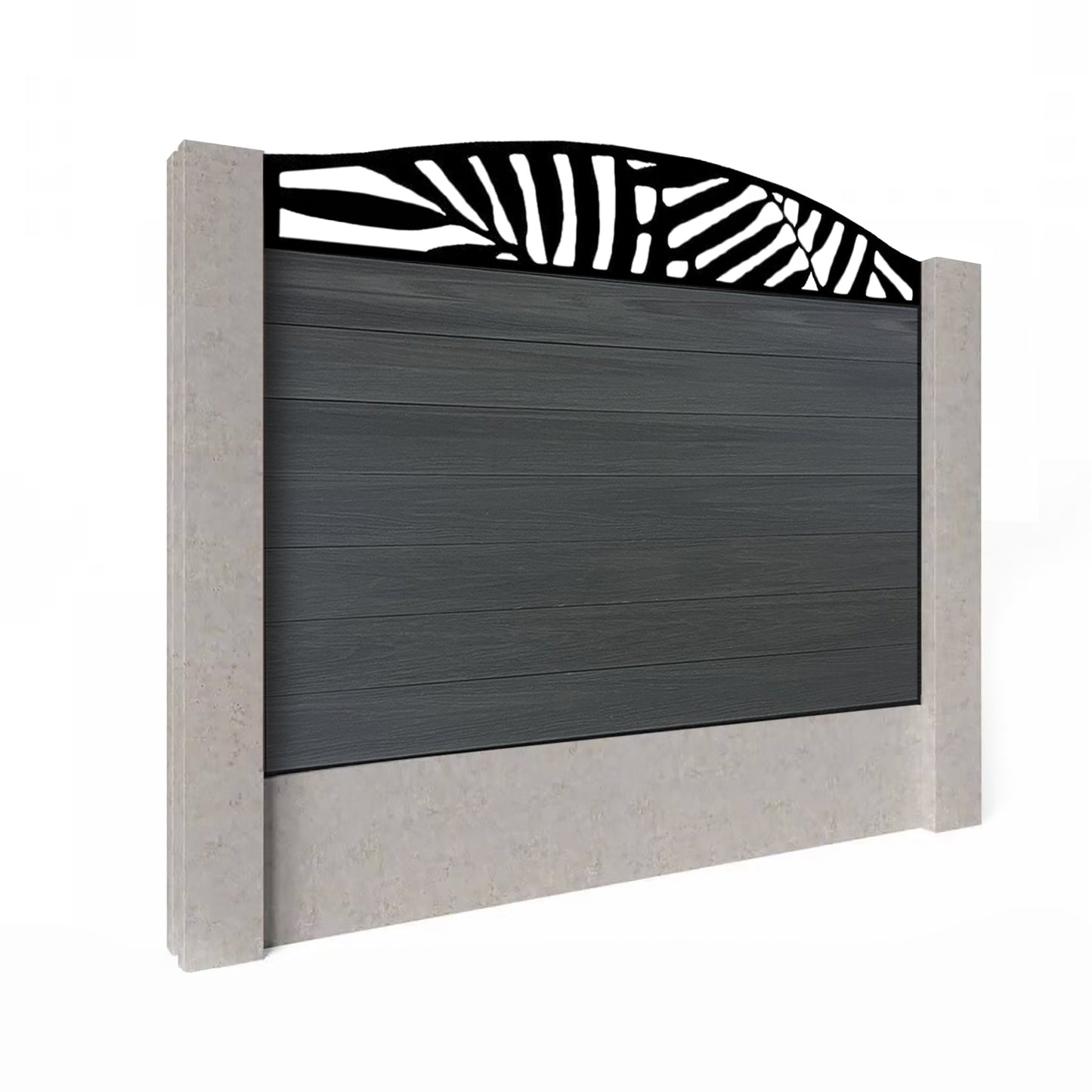 Composite Fence Kit - with Curved Leafy Trellis