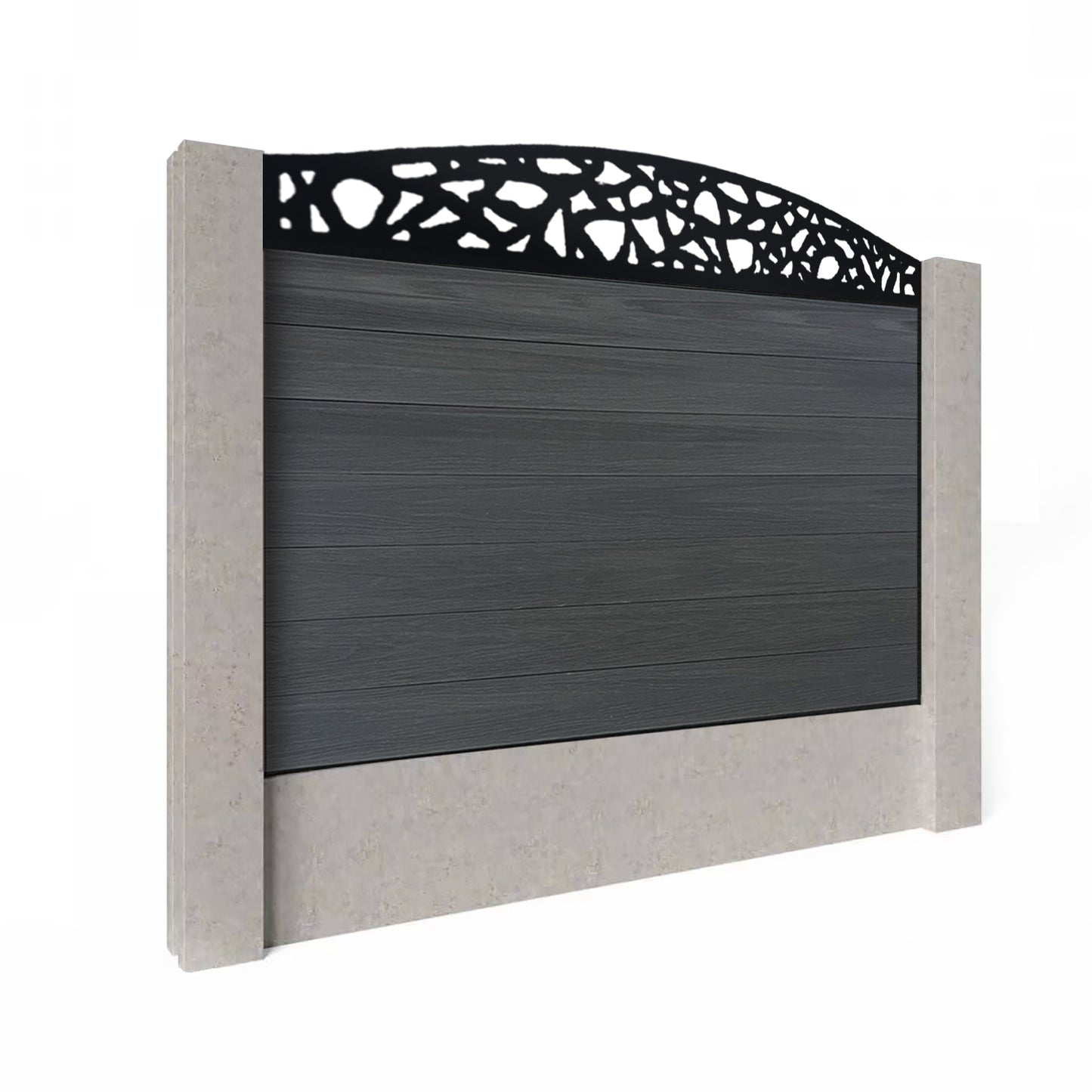 Composite Fence Kit - with Curved Pebble Trellis