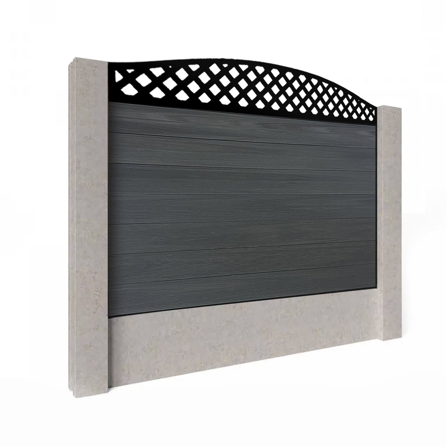 Composite Fence Kit - with Curved Wave Trellis