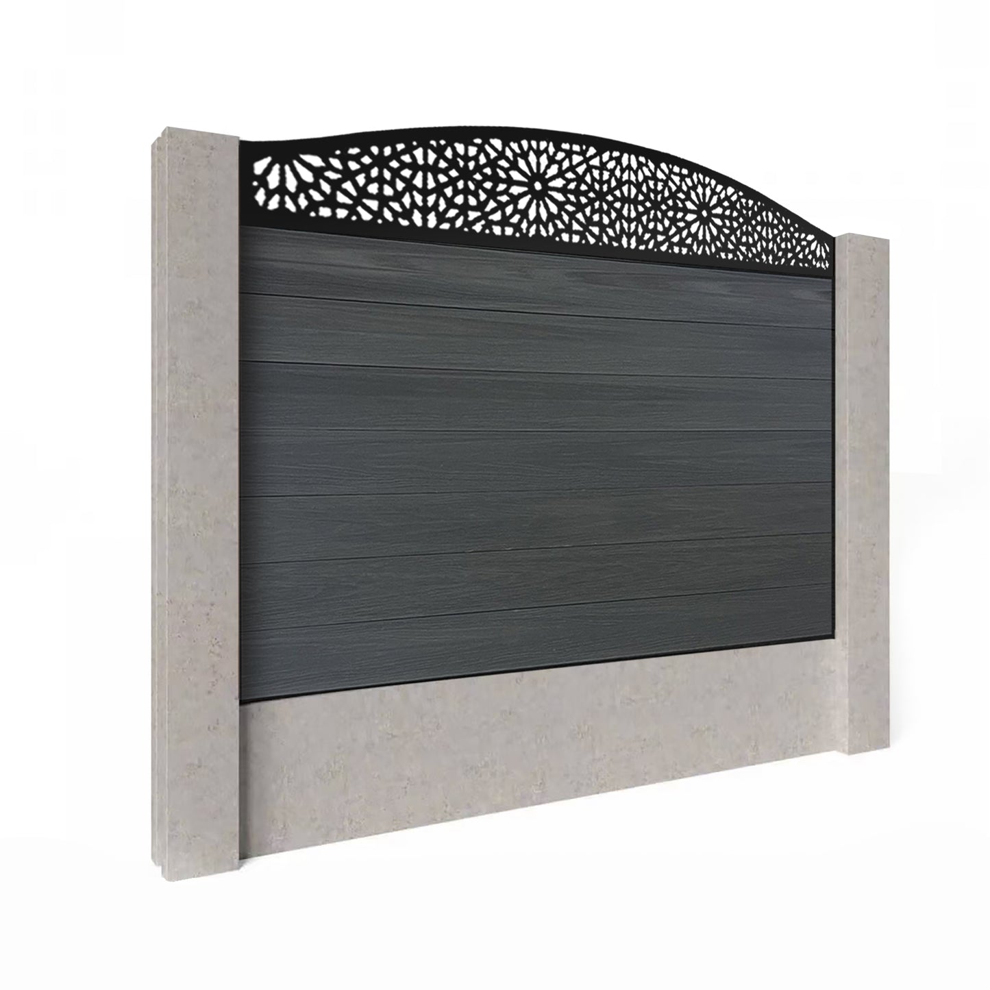 Composite Fence Kit - with Curved Morocco Trellis