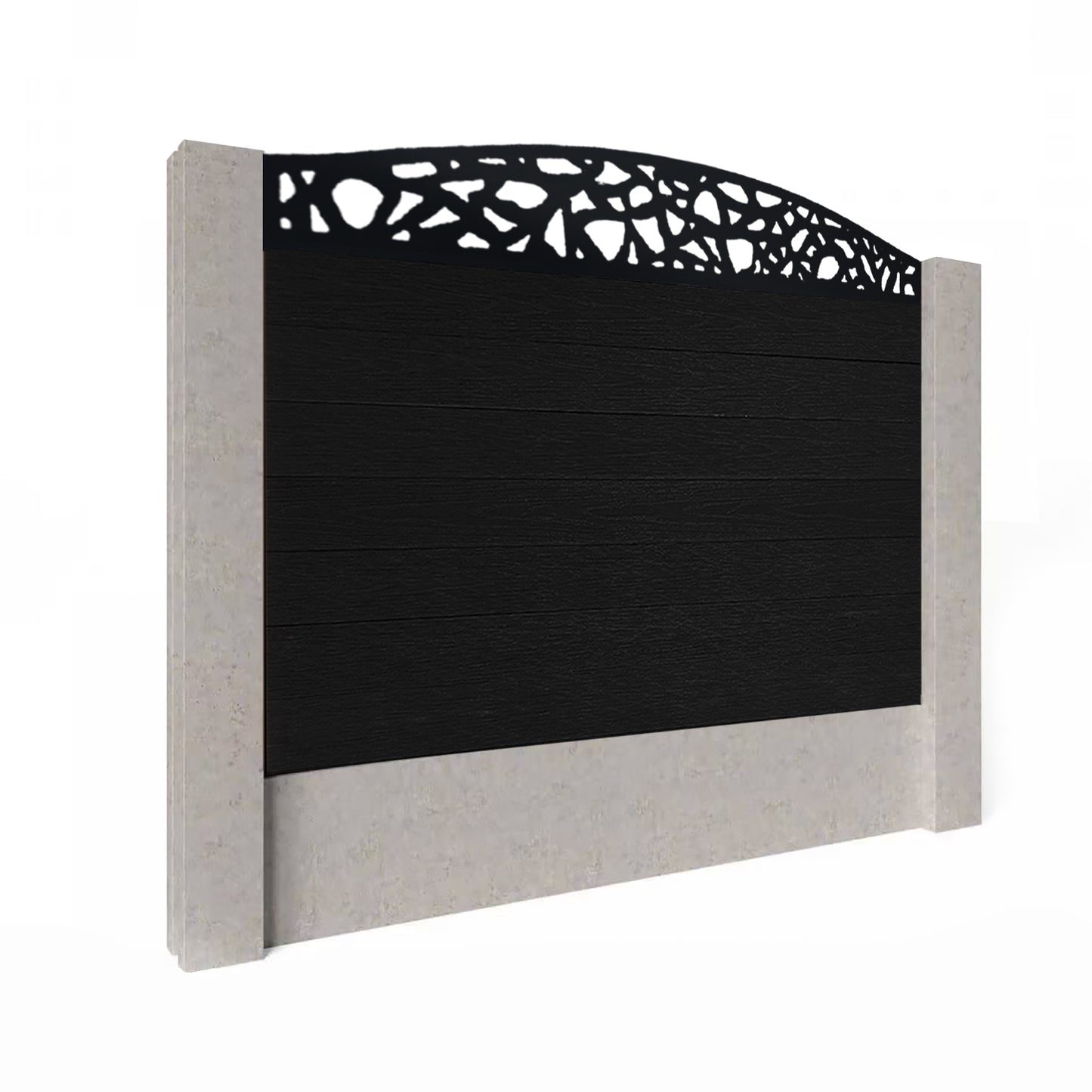 Composite Fence Kit - with Curved Pebble Trellis