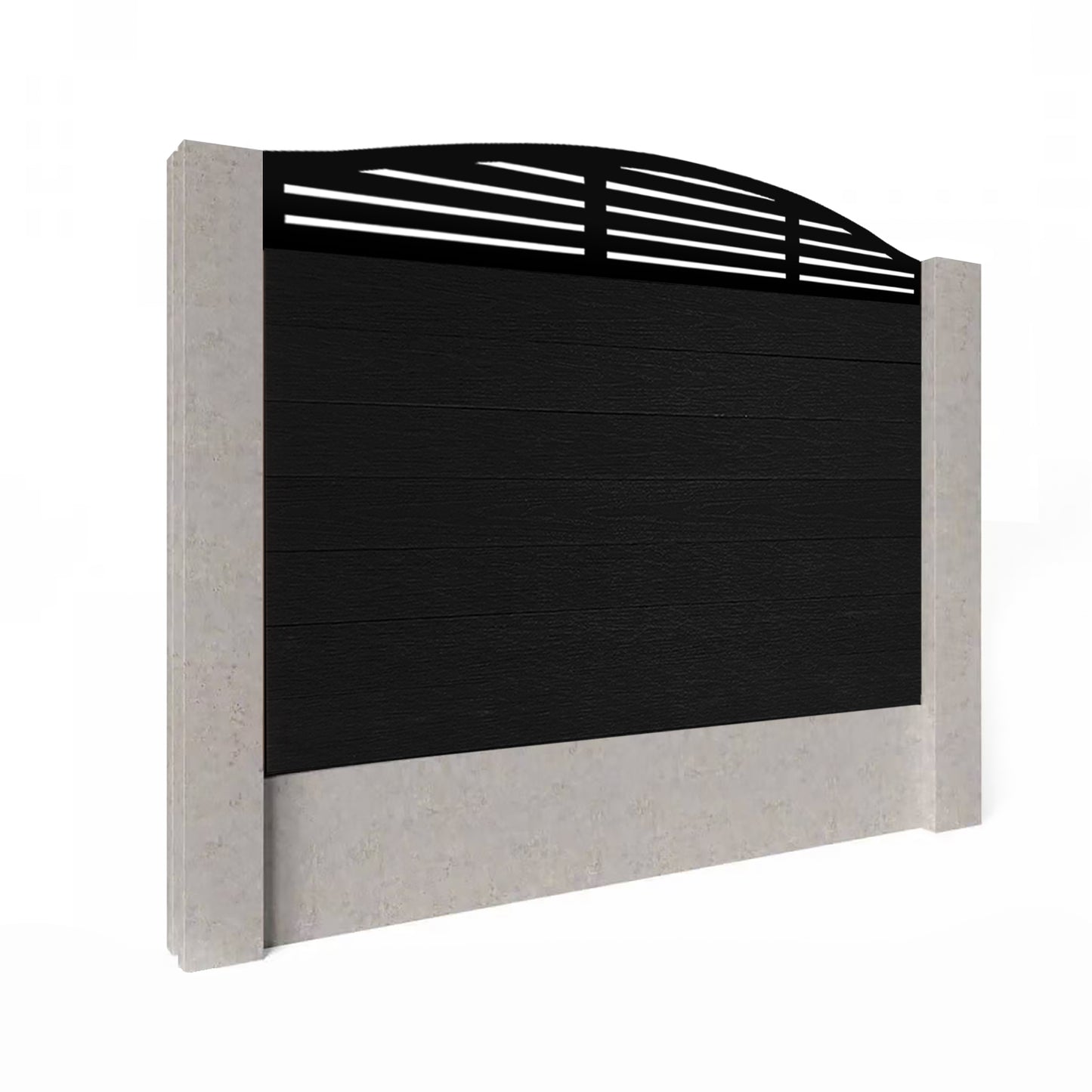 Composite Fence Kit - with Curved Slat Trellis