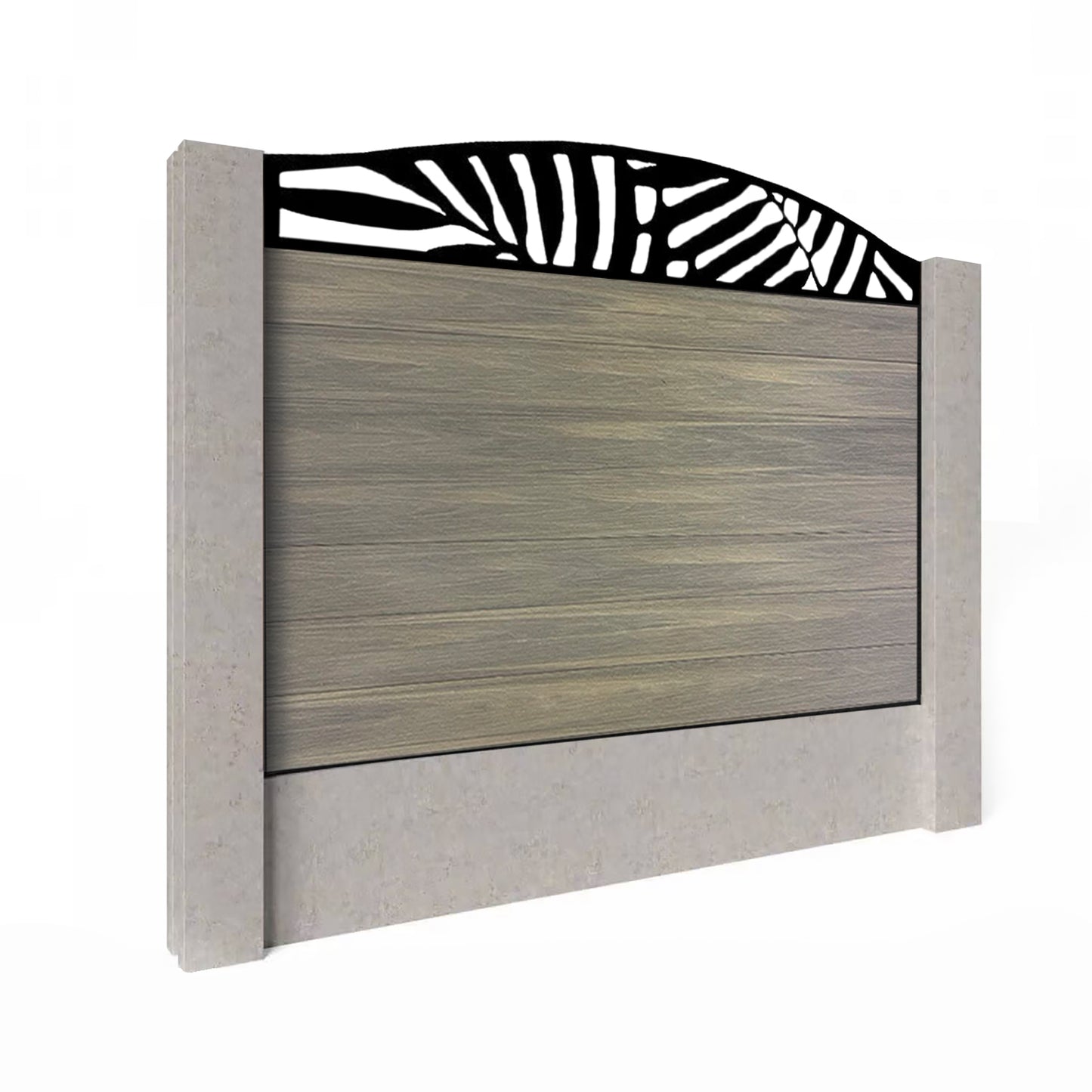 Composite Fence Kit - with Curved Leafy Trellis