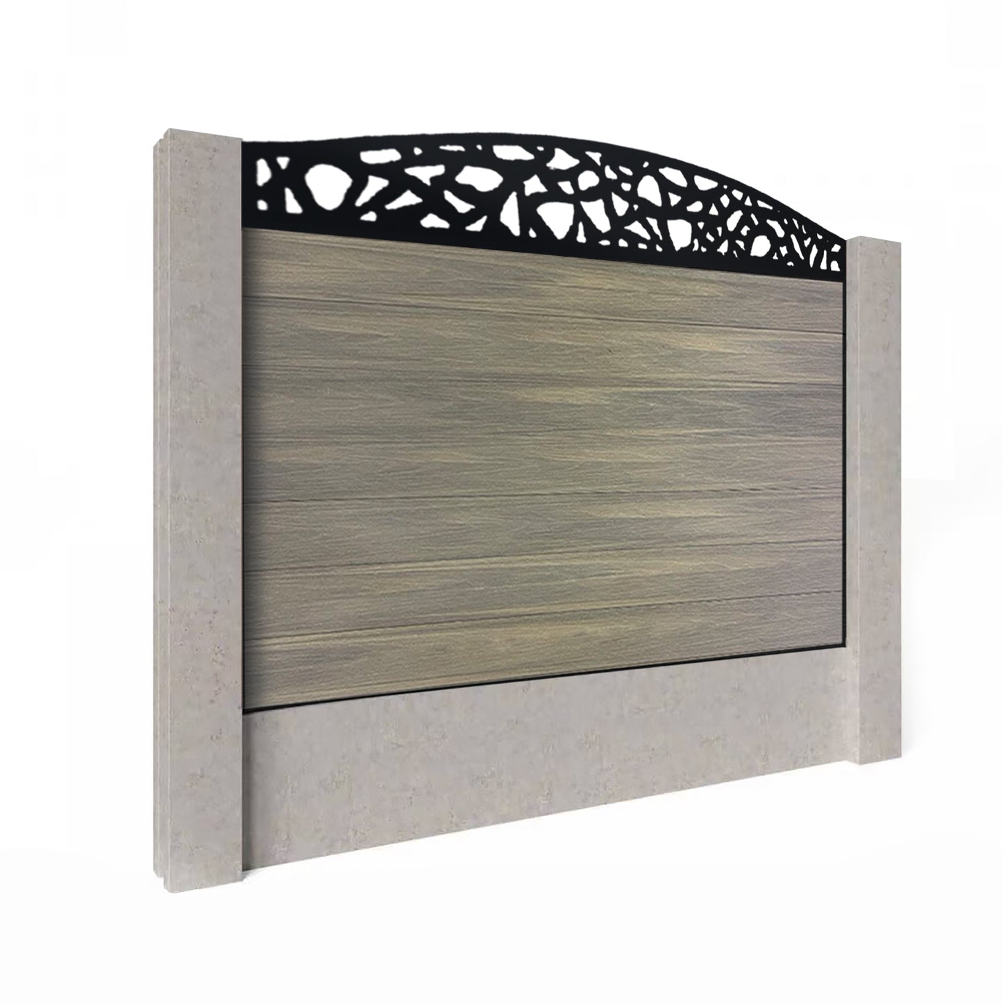 Composite Fence Kit - with Curved Pebble Trellis