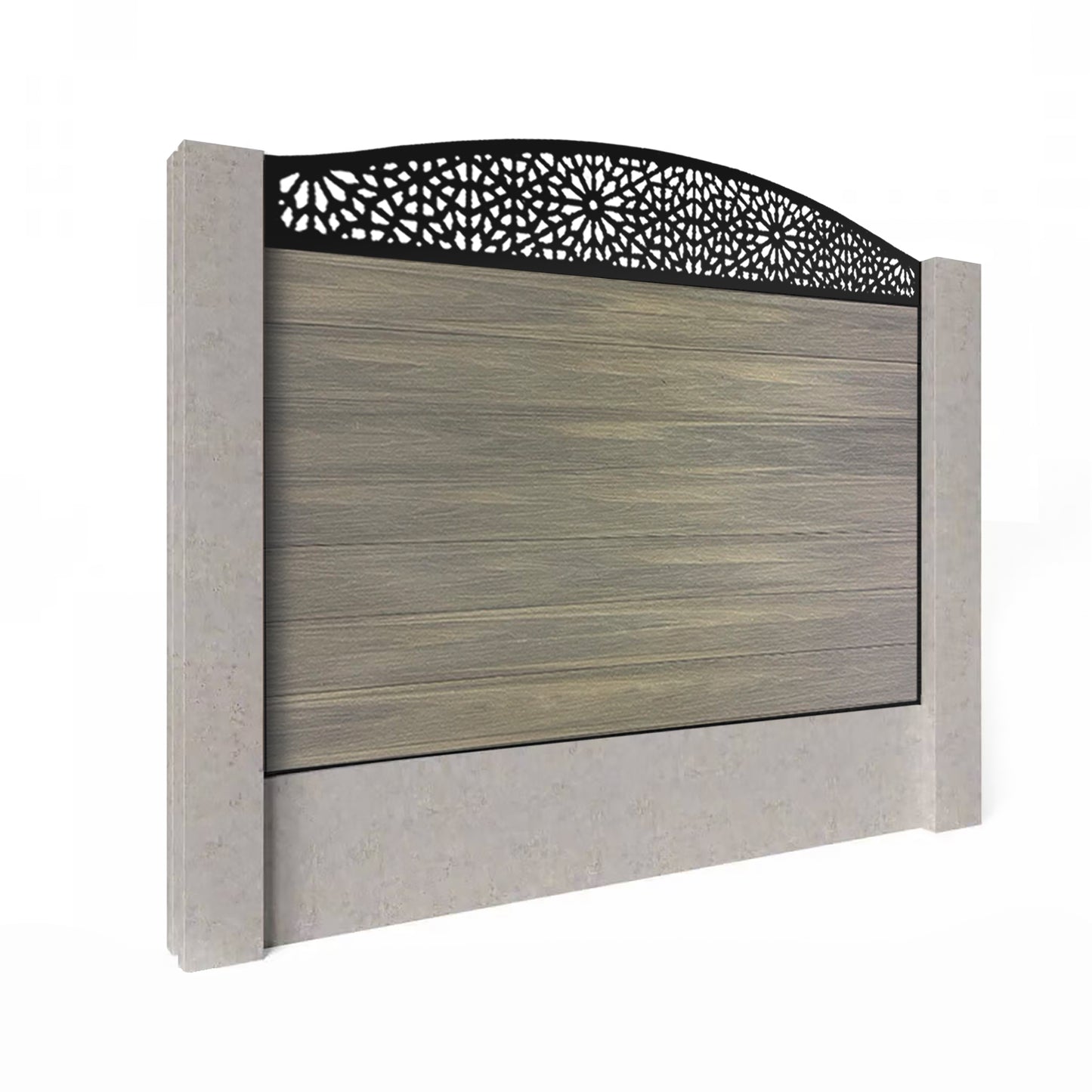 Composite Fence Kit - with Curved Morocco Trellis