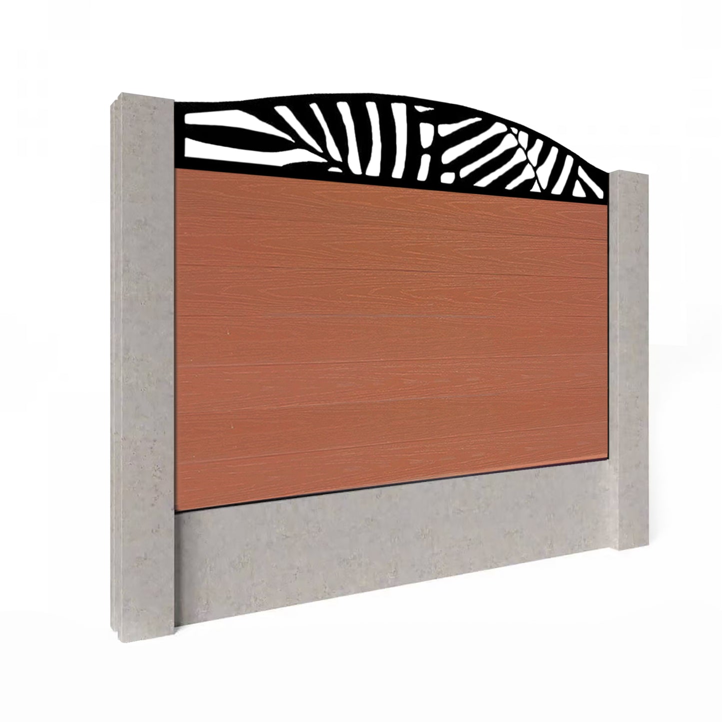 Composite Fence Kit - with Curved Leafy Trellis