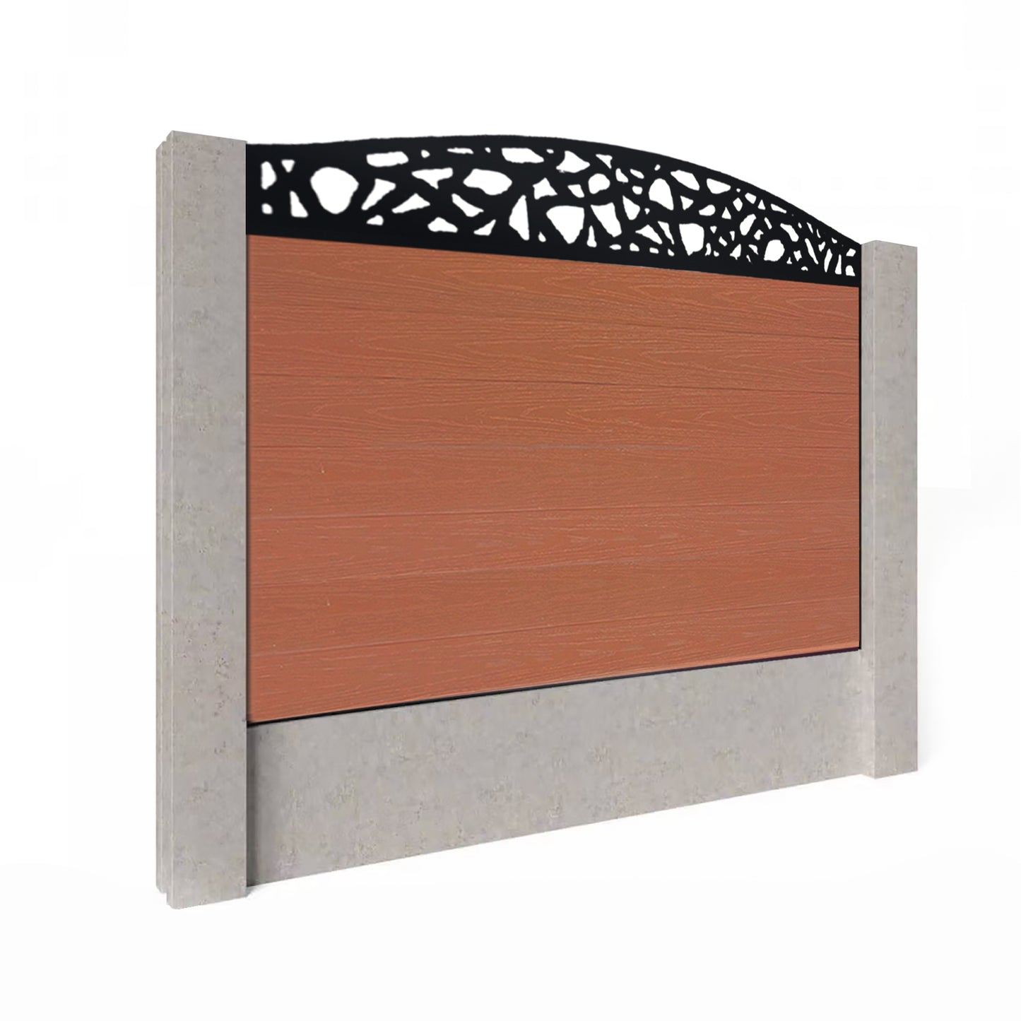 Composite Fence Kit - with Curved Pebble Trellis