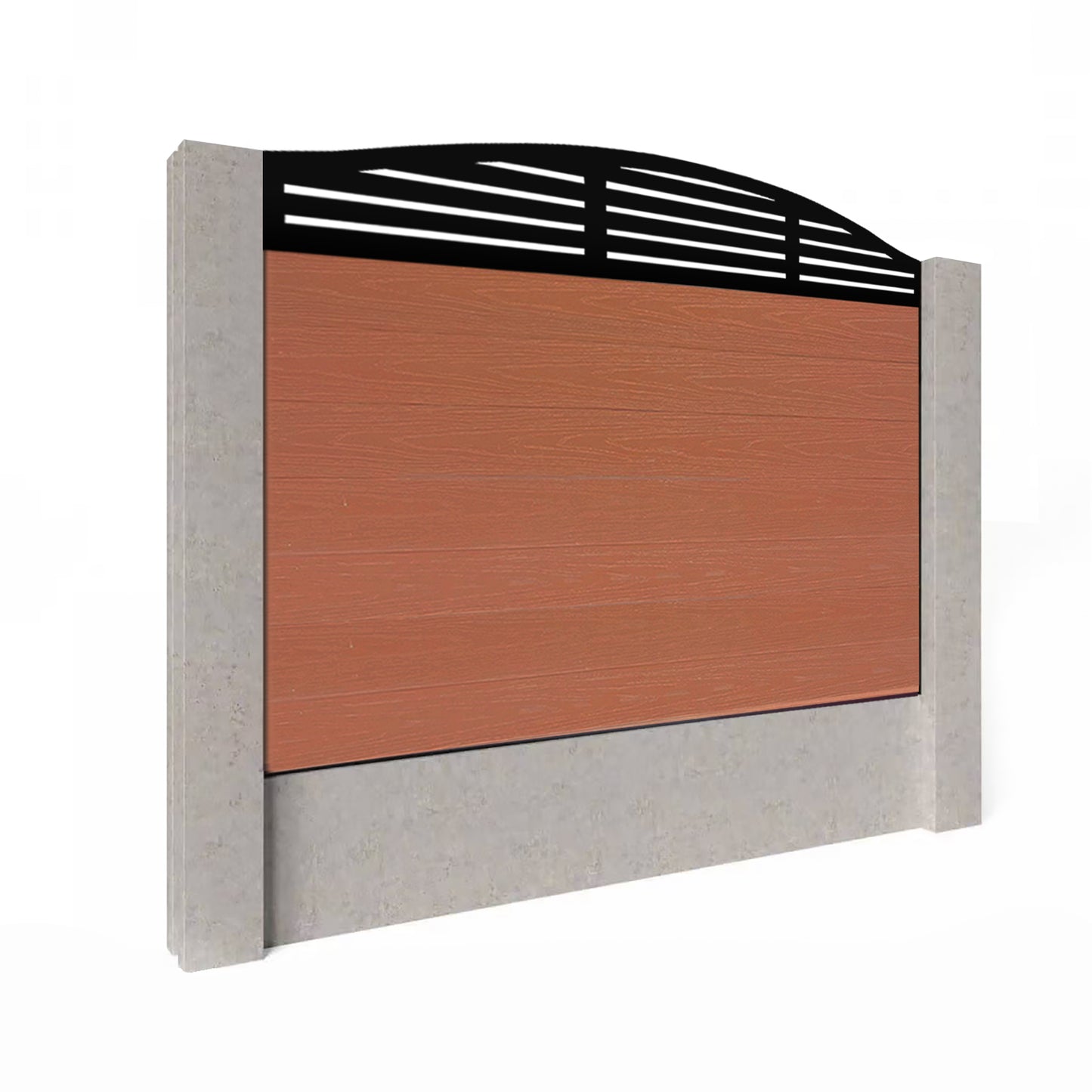 Composite Fence Kit - with Curved Slat Trellis