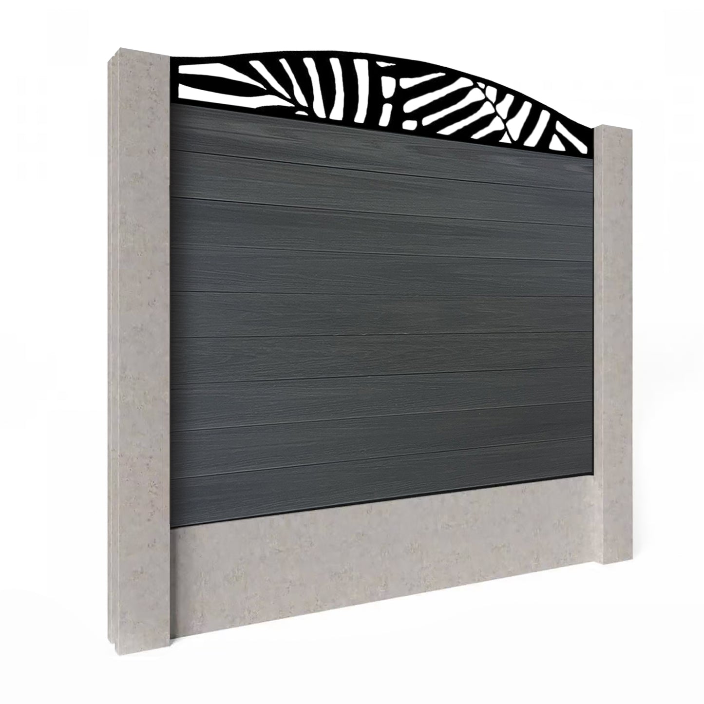 Composite Fence Kit - with Curved Leafy Trellis