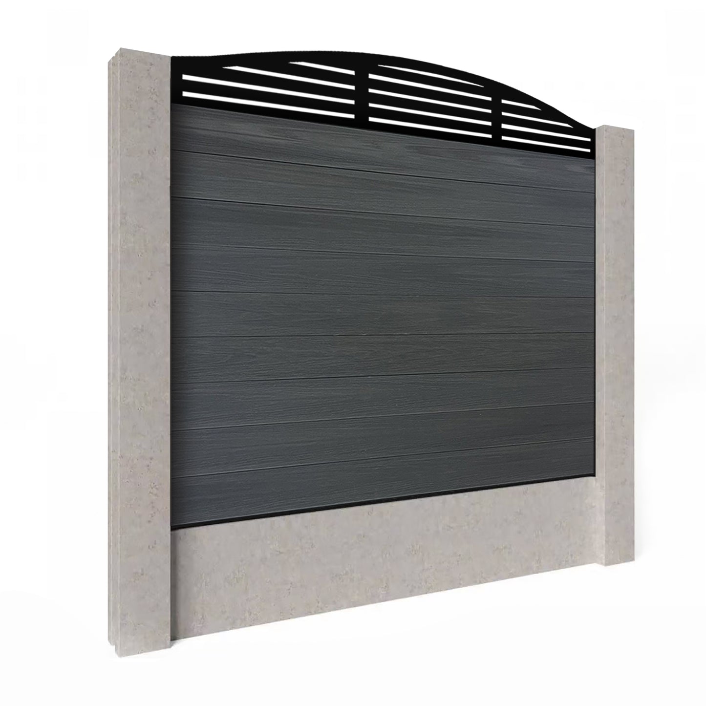 Composite Fence Kit - with Curved Slat Trellis