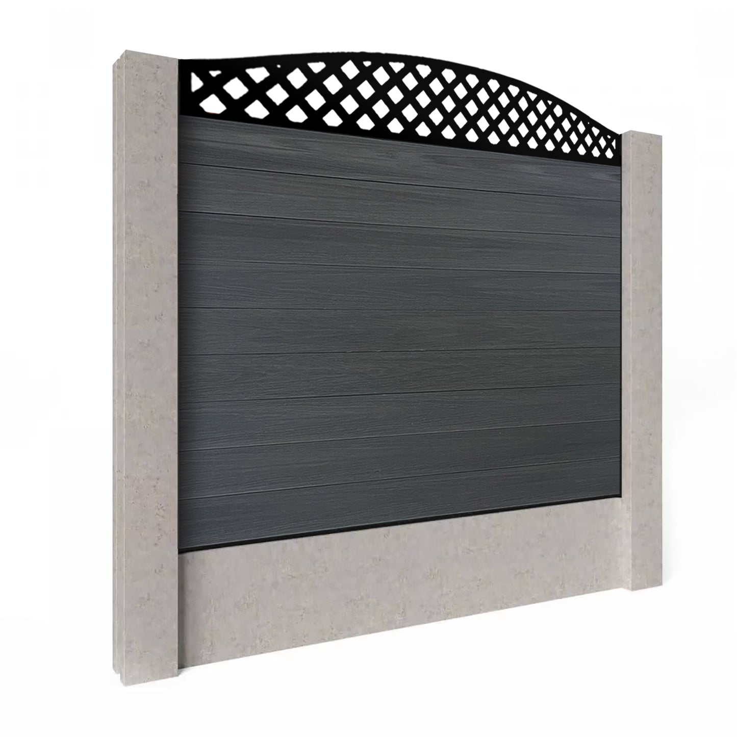 Composite Fence Kit - with Curved Wave Trellis