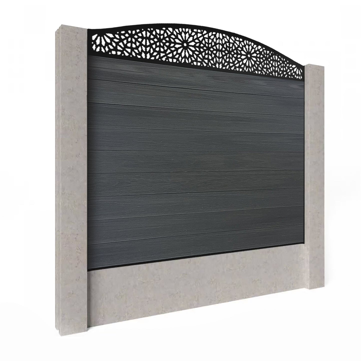 Composite Fence Kit - with Curved Morocco Trellis