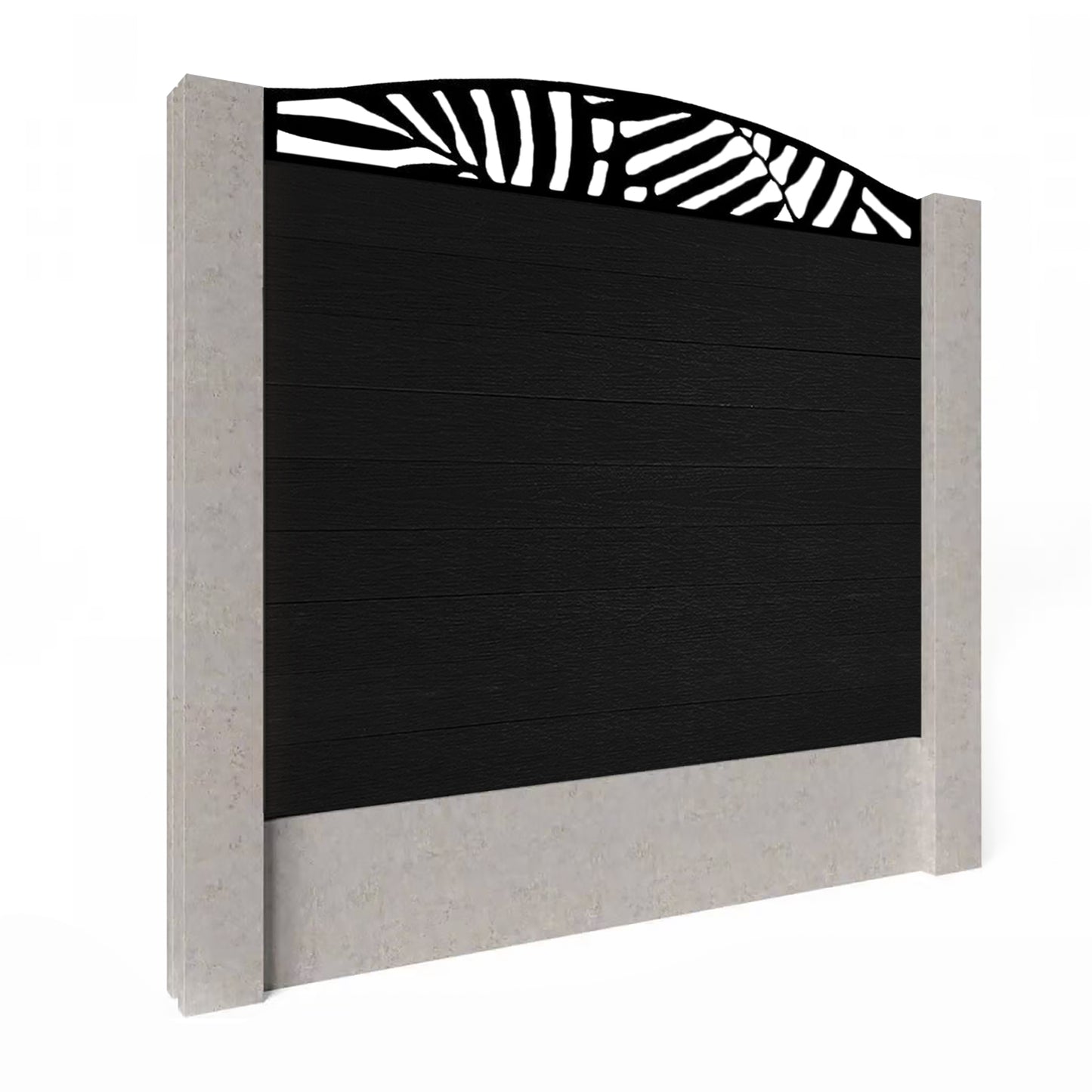 Composite Fence Kit - with Curved Leafy Trellis