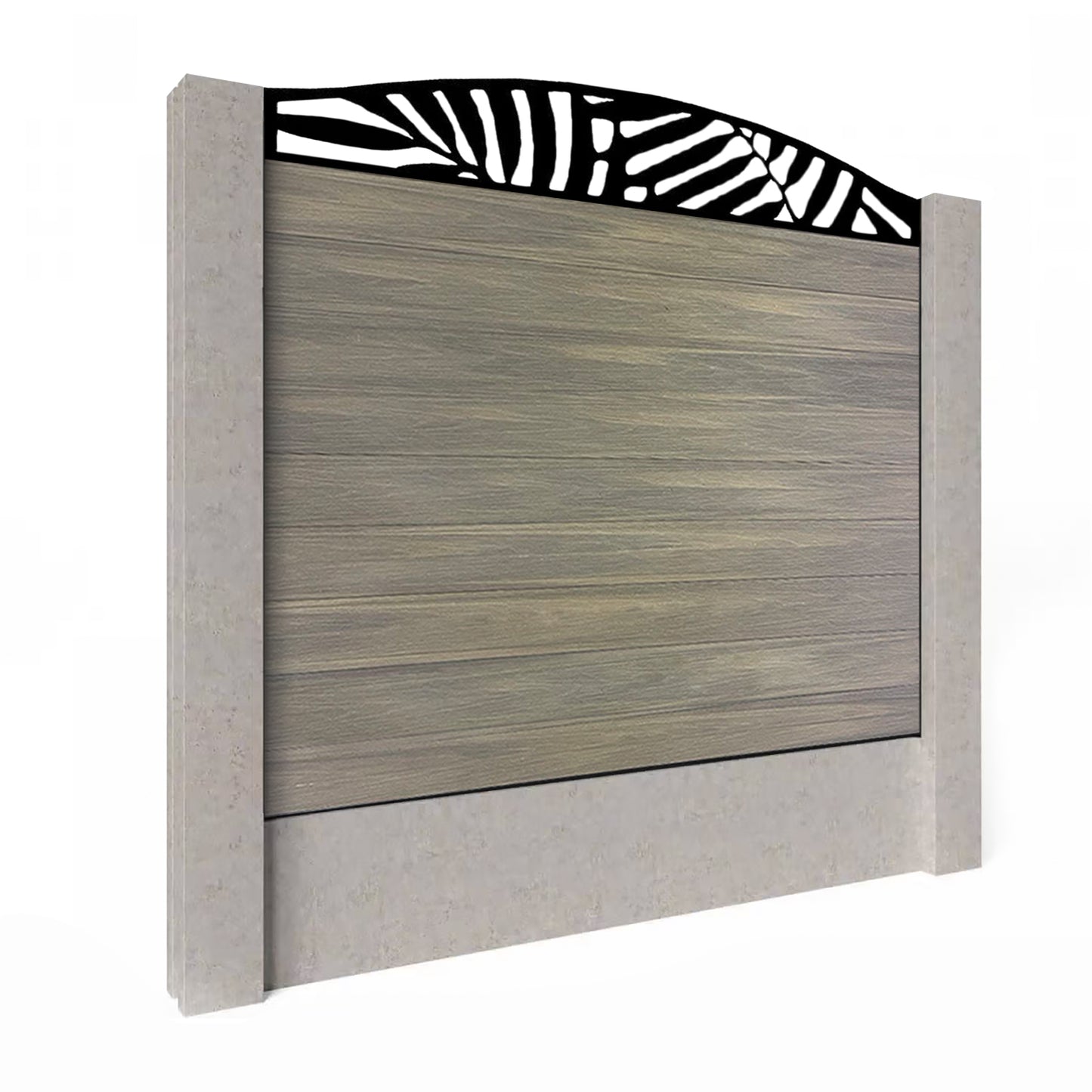 Composite Fence Kit - with Curved Leafy Trellis