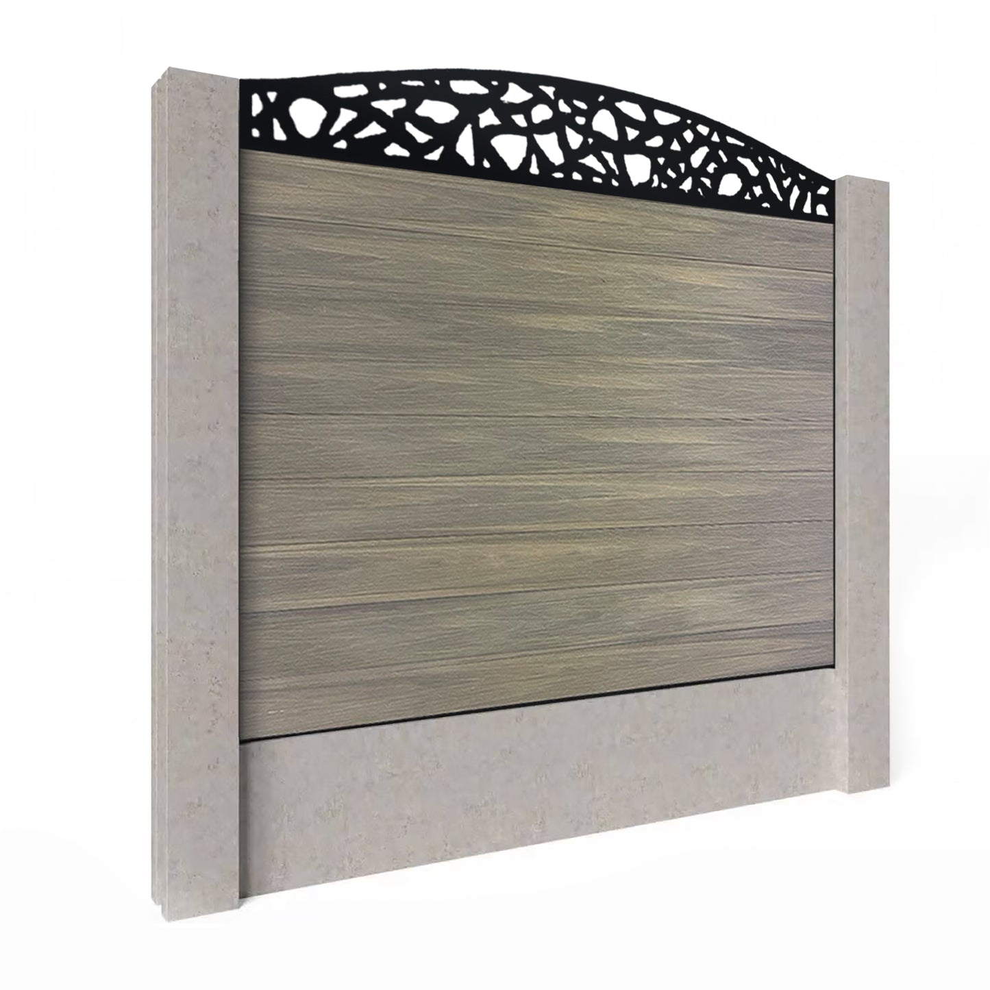 Composite Fence Kit - with Curved Pebble Trellis