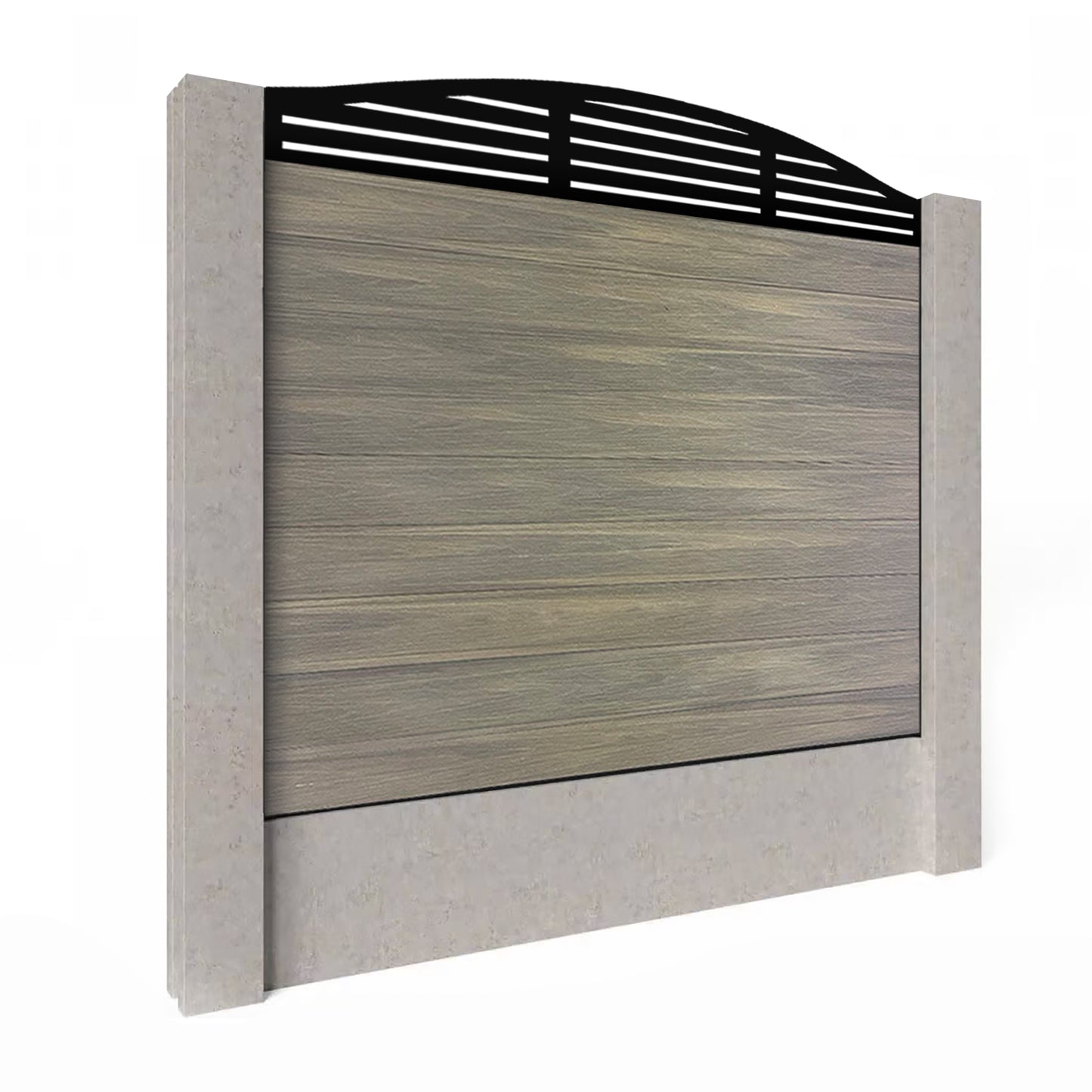 Composite Fence Kit - with Curved Slat Trellis