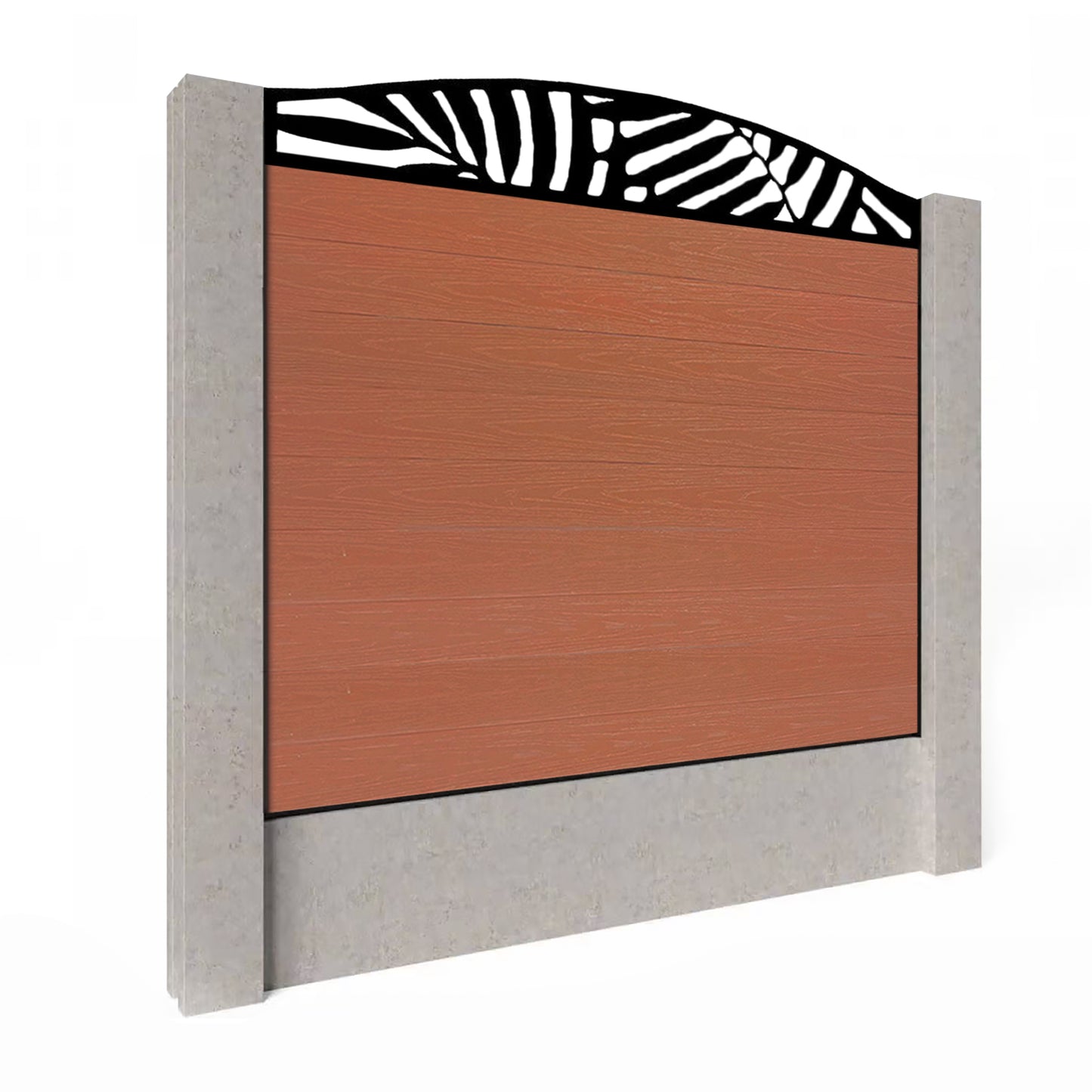 Composite Fence Kit - with Curved Leafy Trellis