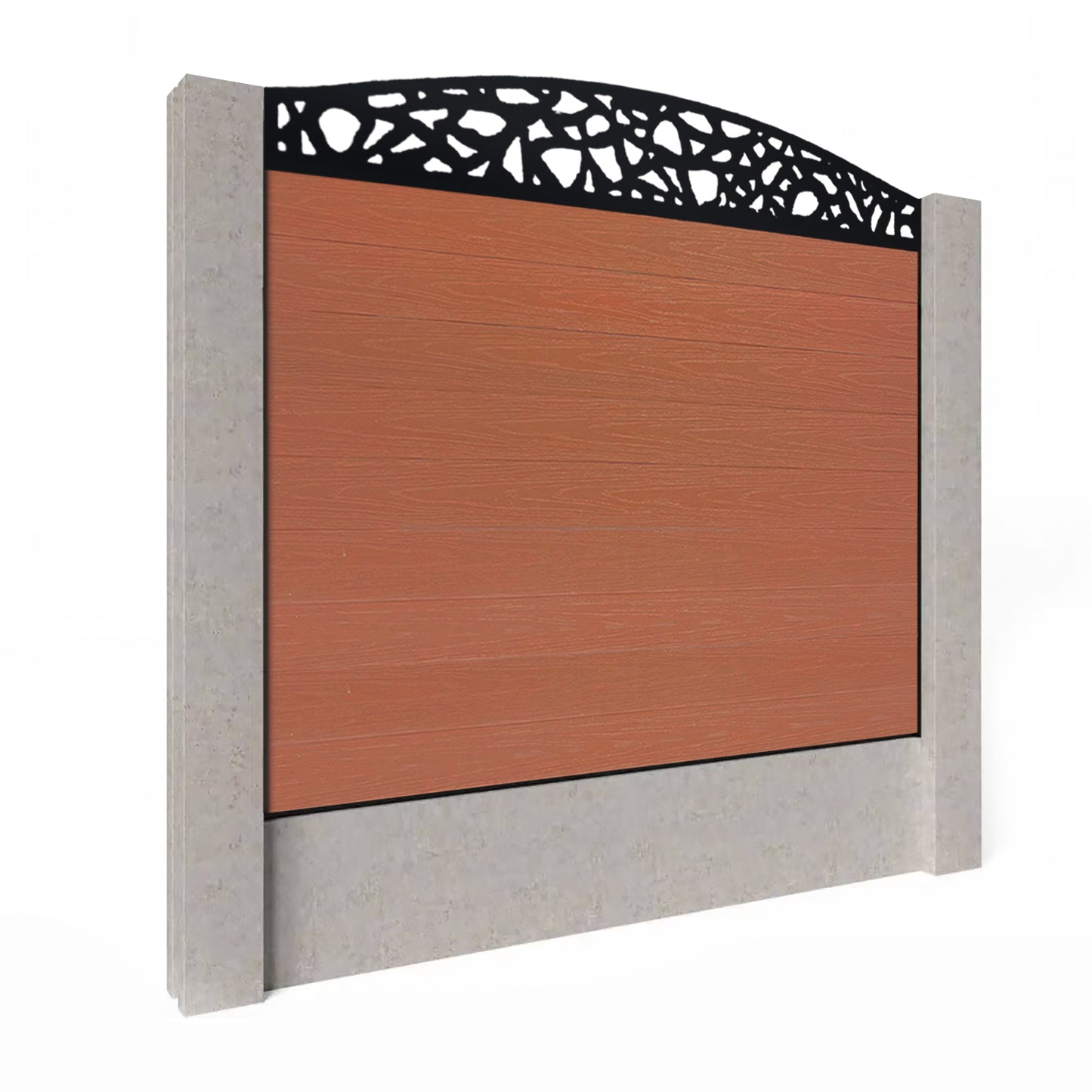 Composite Fence Kit - with Curved Pebble Trellis