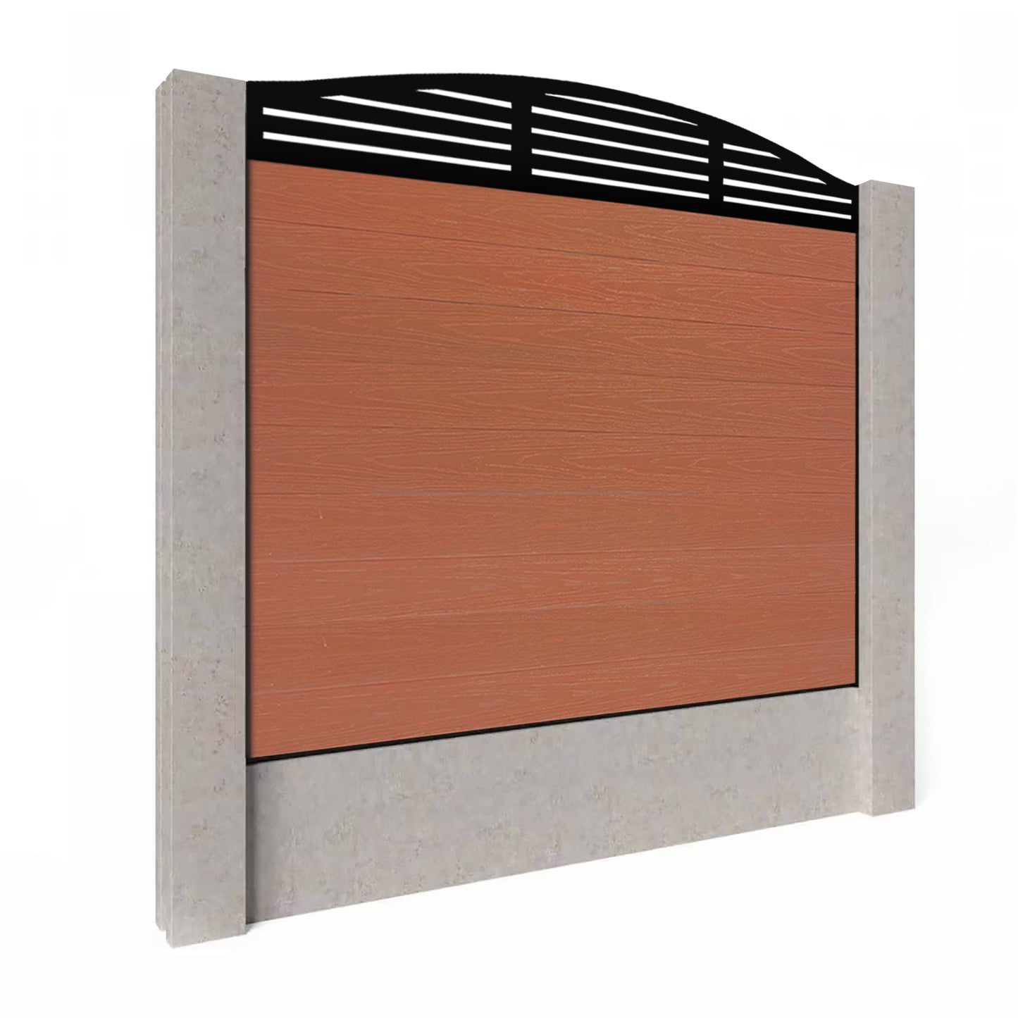 Composite Fence Kit - with Curved Slat Trellis