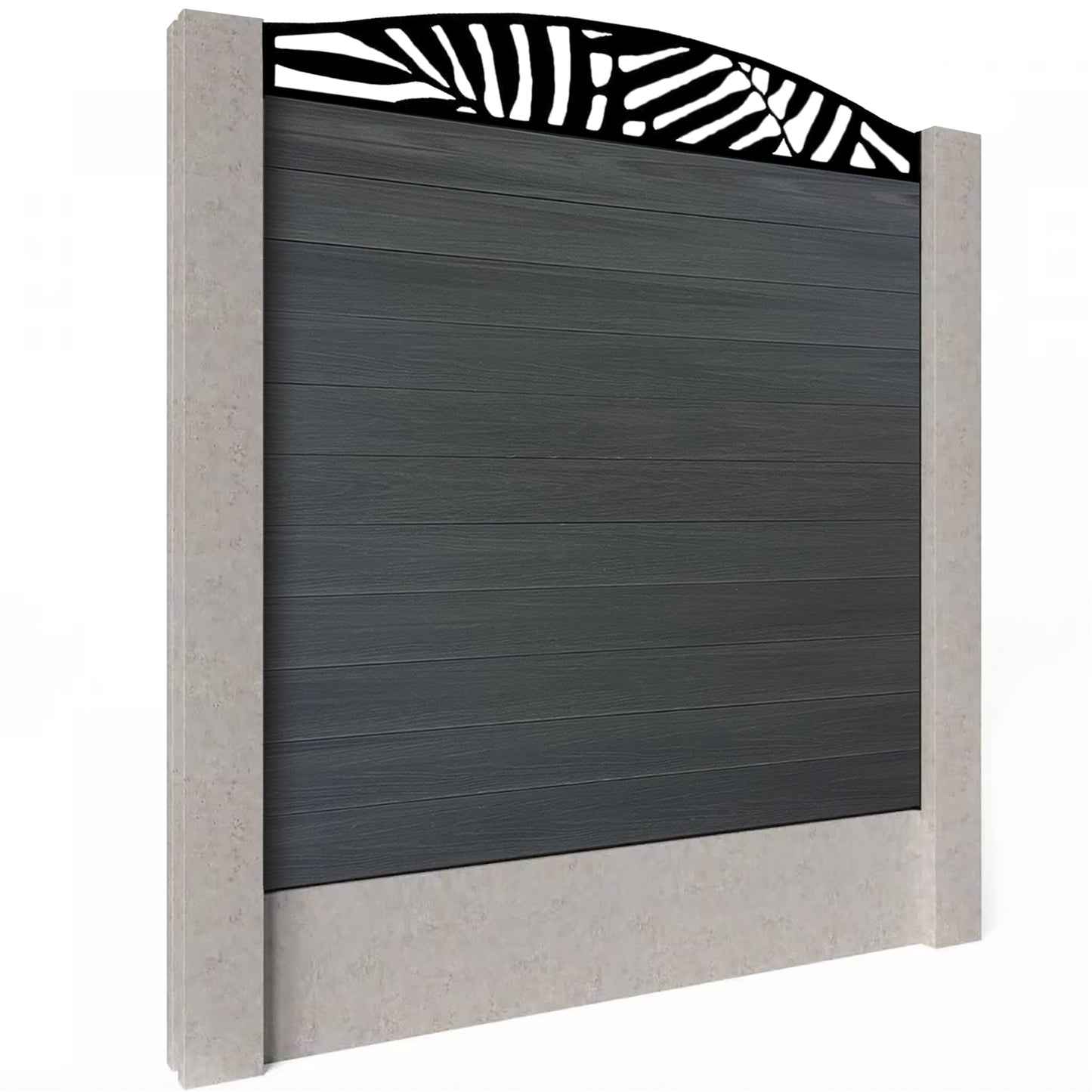 Composite Fence Kit - with Curved Leafy Trellis