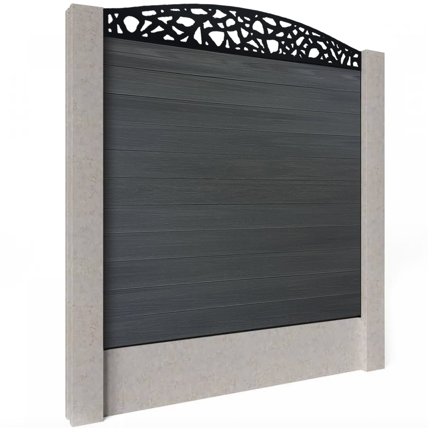 Composite Fence Kit - with Curved Pebble Trellis