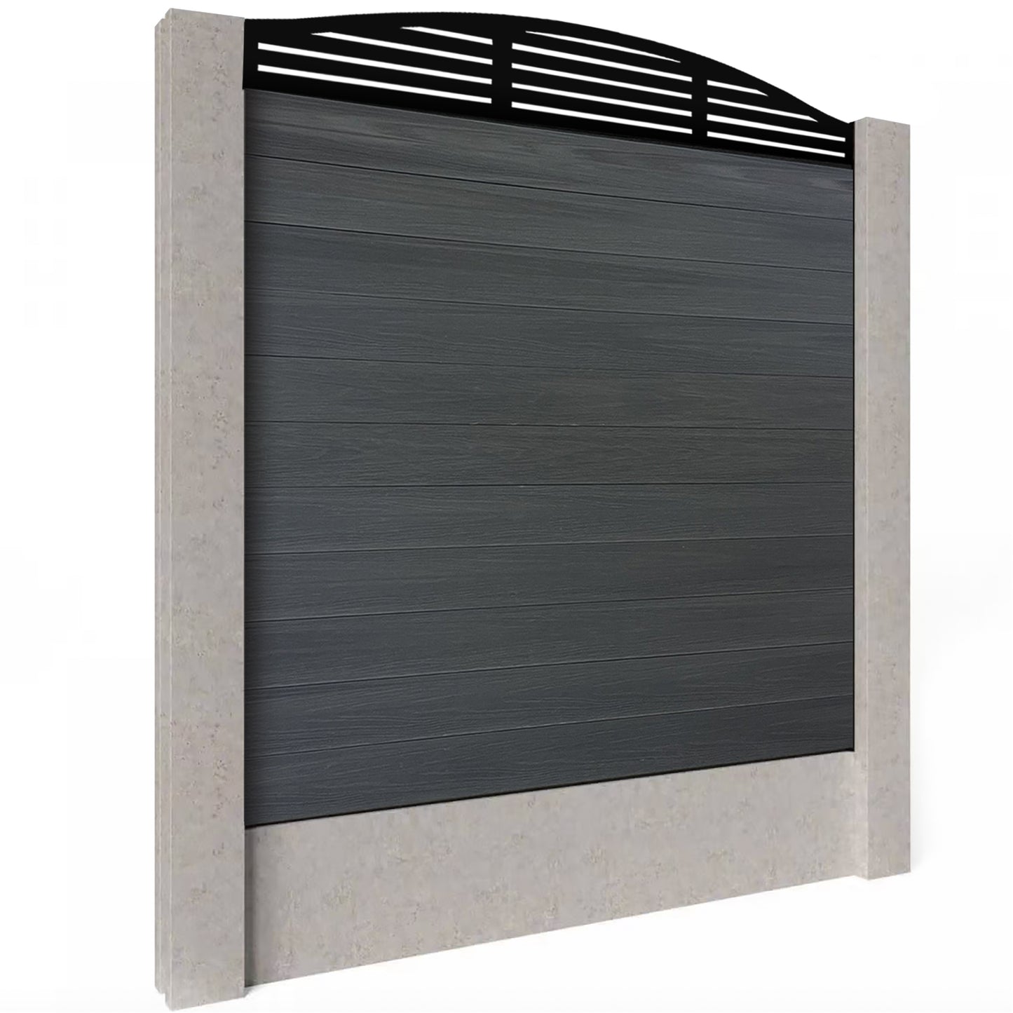 Composite Fence Kit - with Curved Slat Trellis