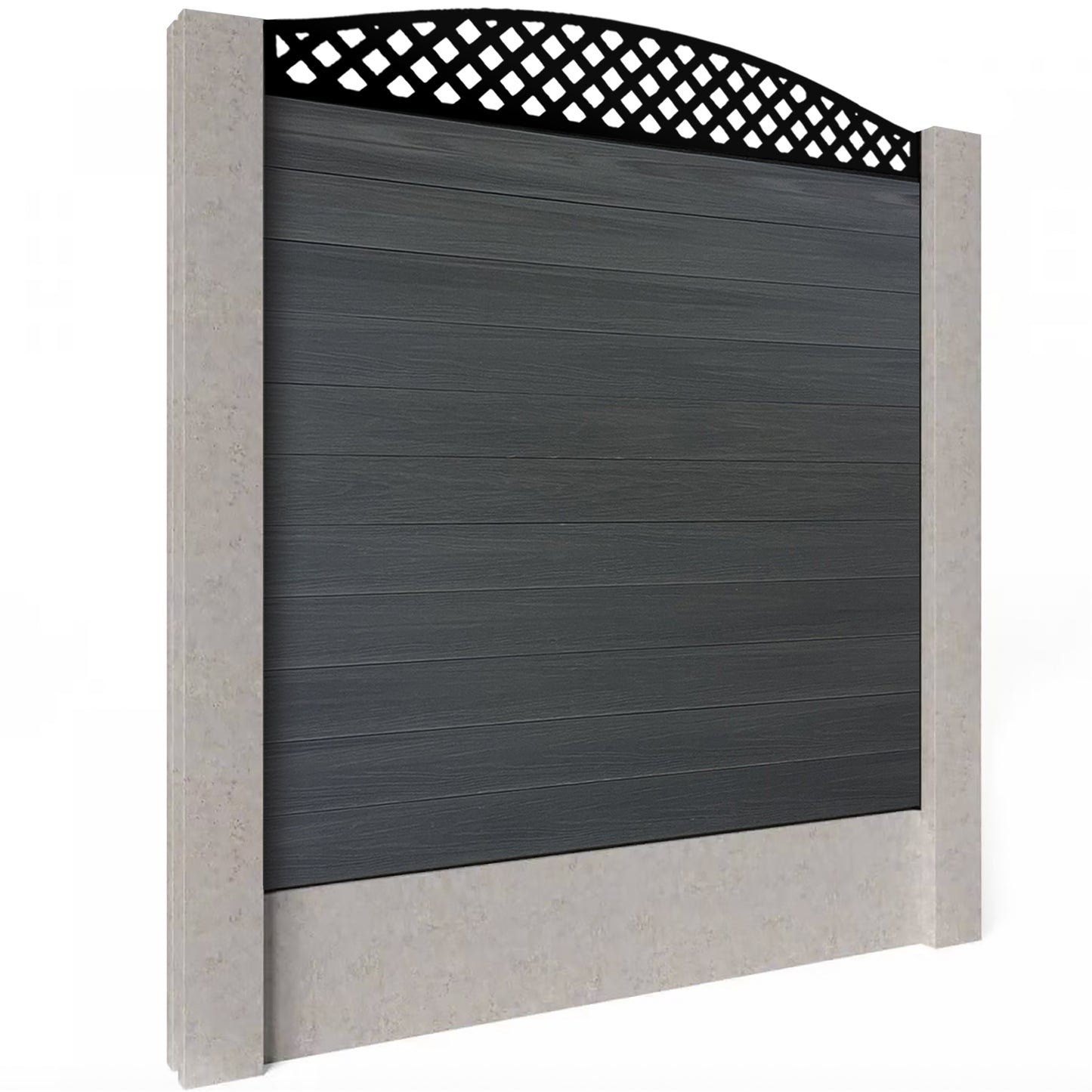 Composite Fence Kit - with Curved Wave Trellis