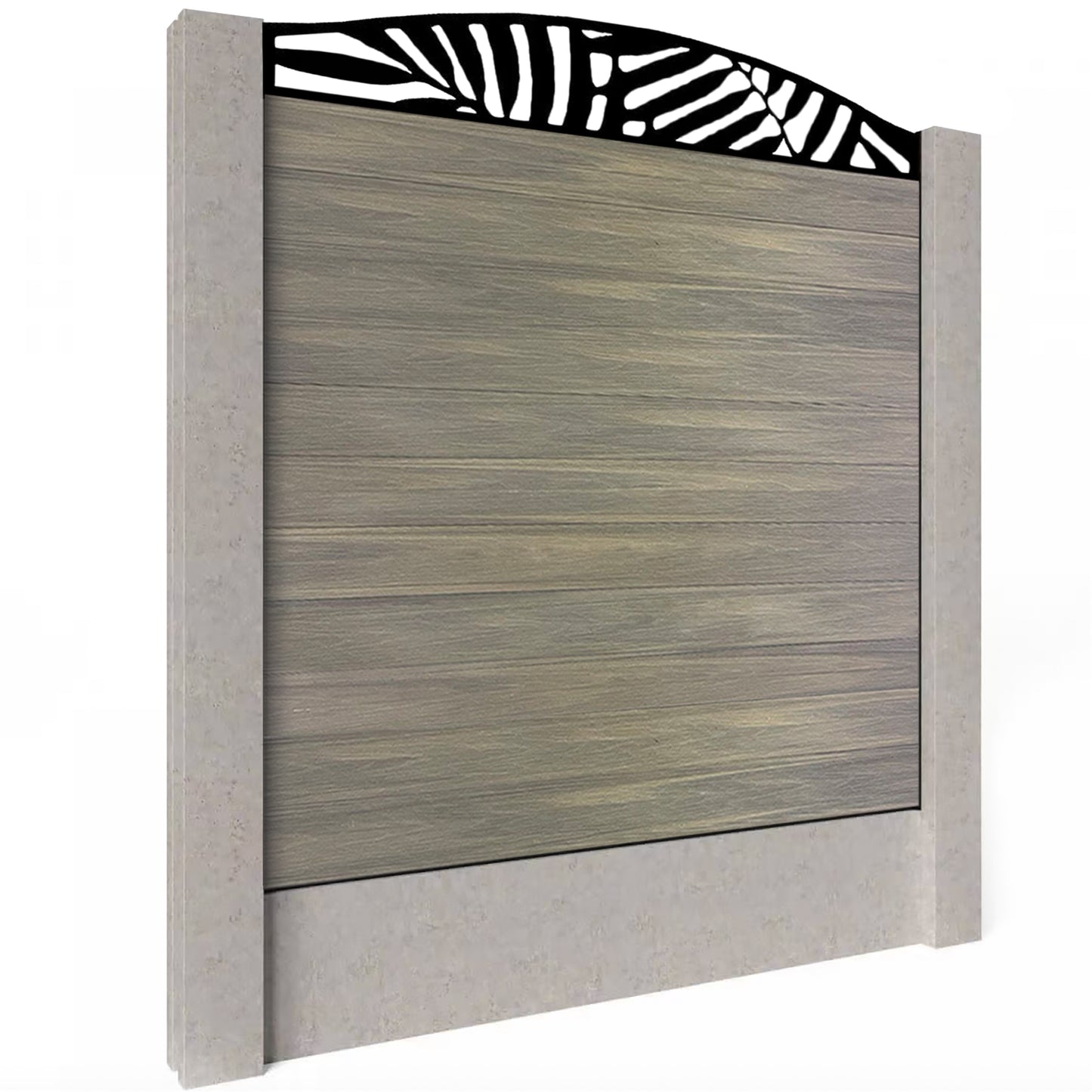 Composite Fence Kit - with Curved Leafy Trellis