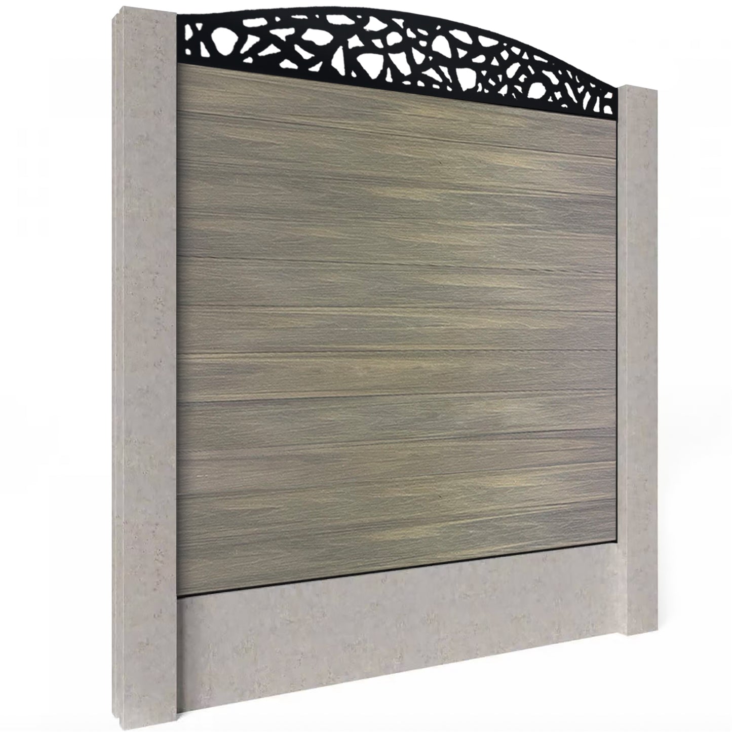 Composite Fence Kit - with Curved Pebble Trellis