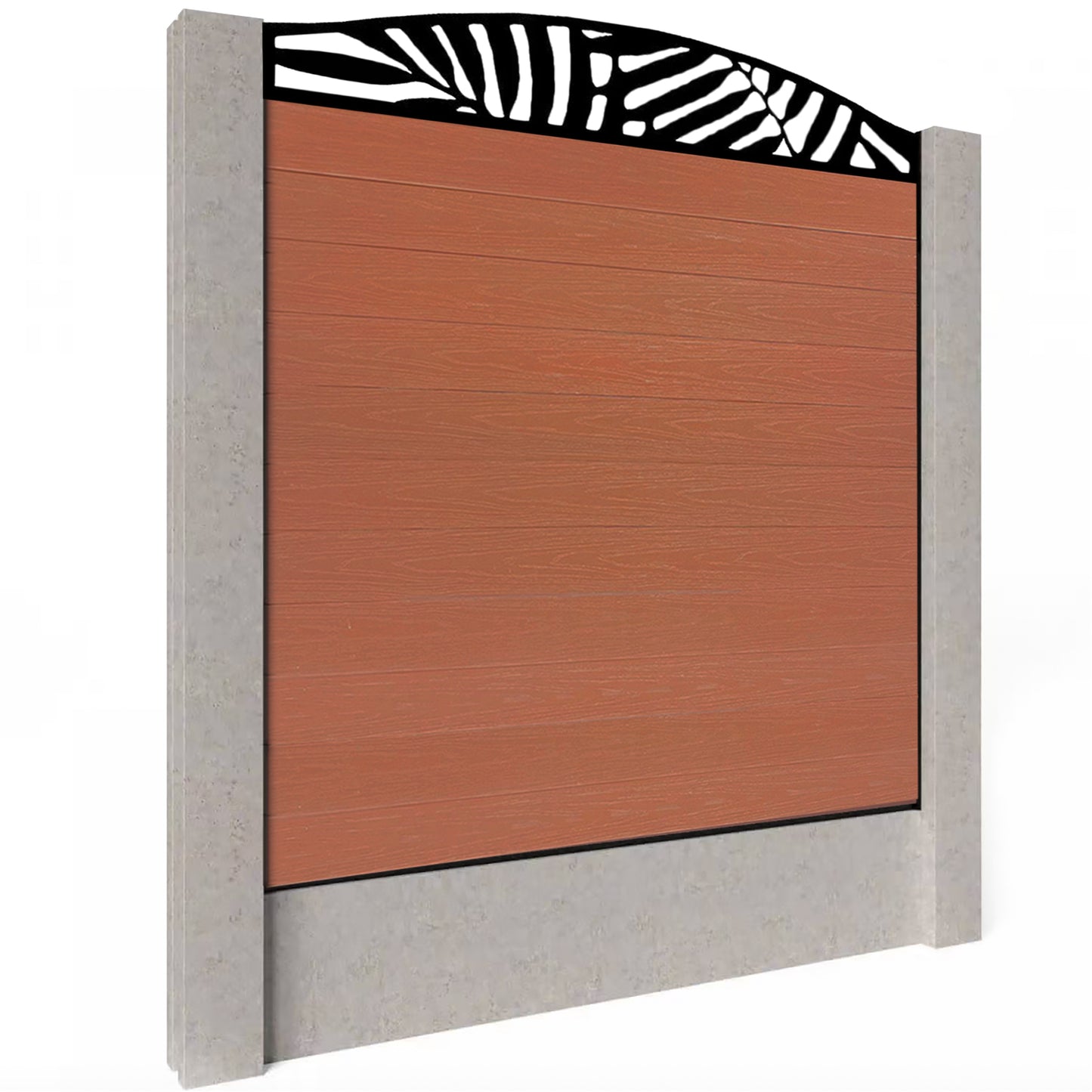 Composite Fence Kit - with Curved Leafy Trellis